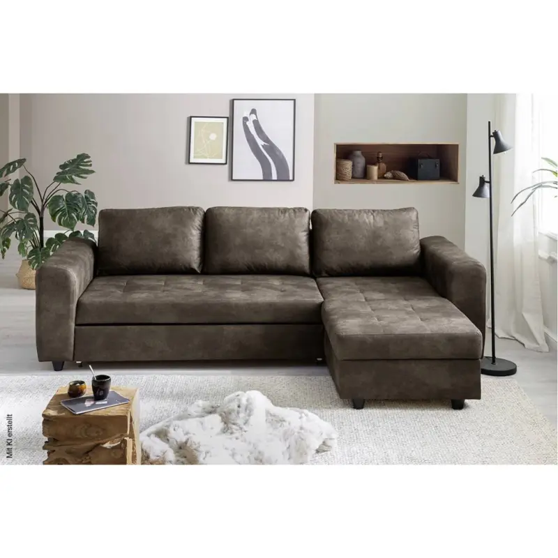 Ecksofa mit Bettfunktion und Bettkasten