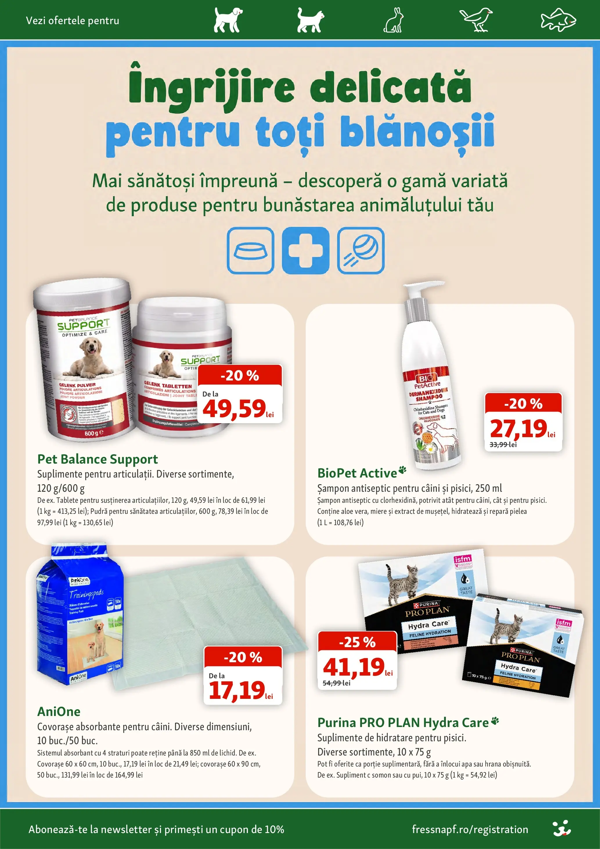 Fressnapf - Catalog Fressnapf până în data de 19.08.2026 - Oferta 06.08.2026 - 19.08.2026 | Pagină: 3 | Produse: Pudră, Șampon, Absorbante, Apă
