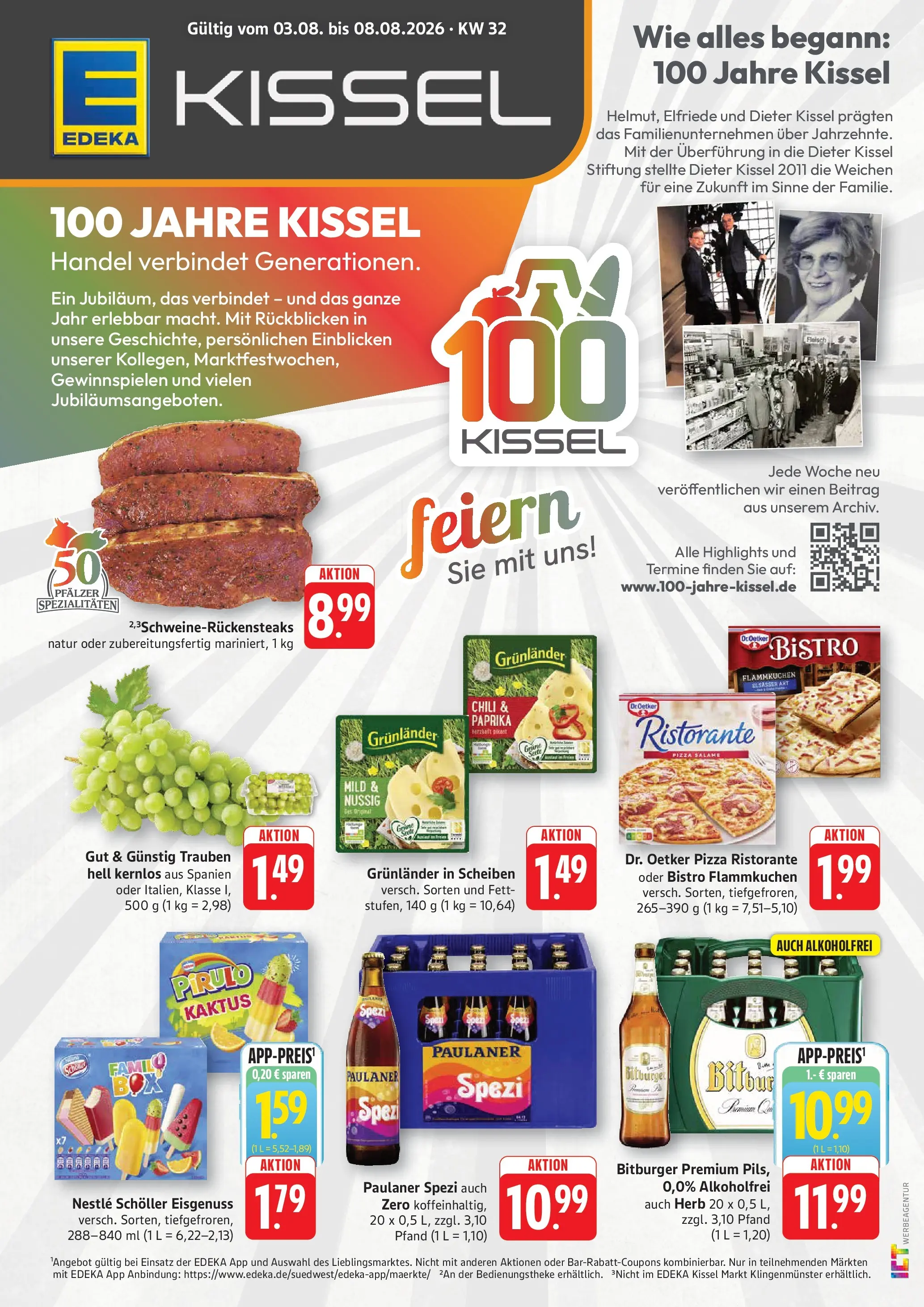 Edeka Prospekt Altrip (ab 03.08.2026) » Angebote Online | Seite: 1 | Produkte: Ristorante, Bitburger, Grunlander, Pizza