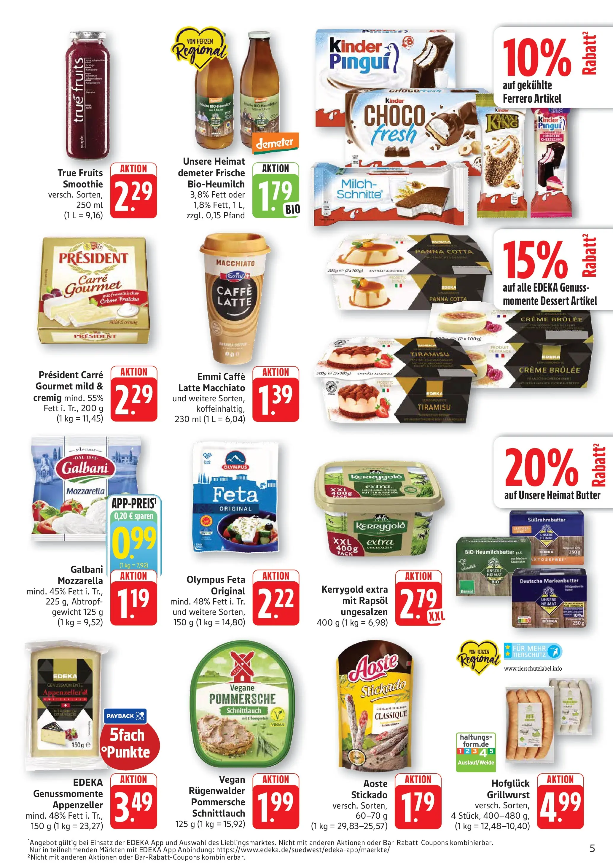 Edeka Prospekt Altrip (ab 03.08.2026) » Angebote Online | Seite: 5 | Produkte: Gewicht, Feta, Mozzarella, Himbeere