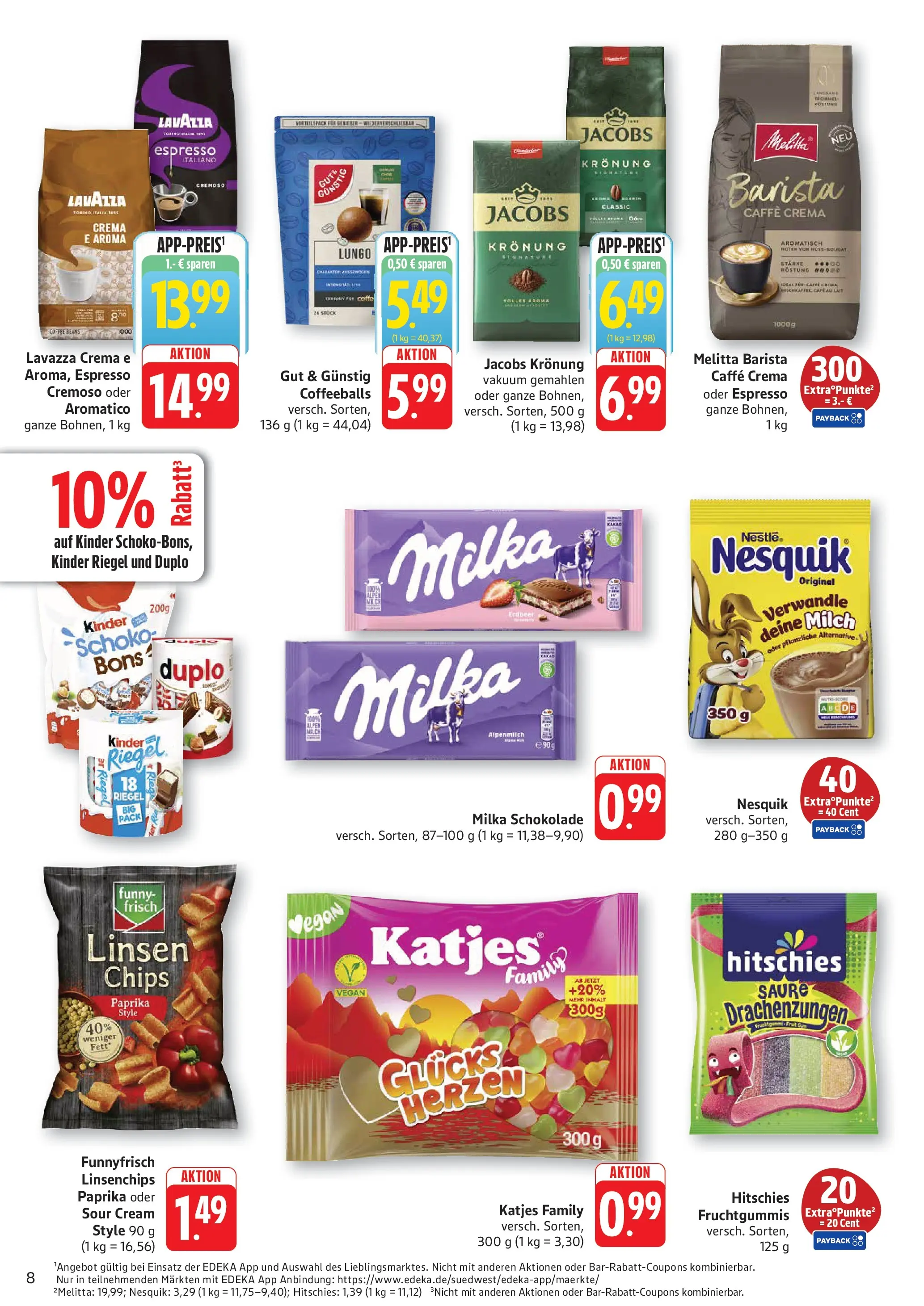 Edeka Prospekt Altrip (ab 03.08.2026) » Angebote Online | Seite: 8 | Produkte: Milch, Schokolade, Milka, Kinder riegel