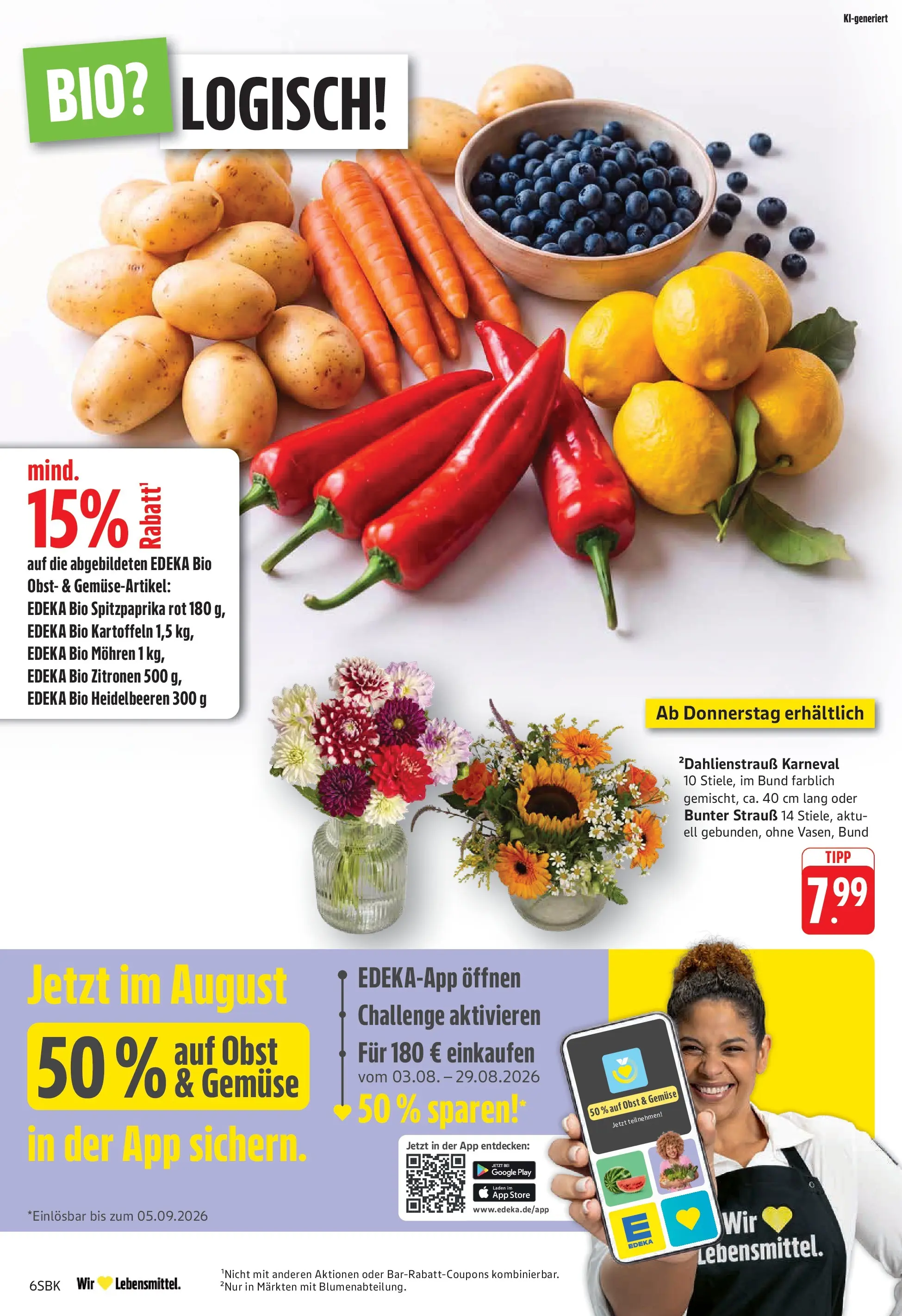 Edeka Prospekt Bad Bergzabern (ab 03.08.2026) » Angebote Online | Seite: 6 | Produkte: Mohren, Heidelbeeren, Kartoffeln, Gemüse