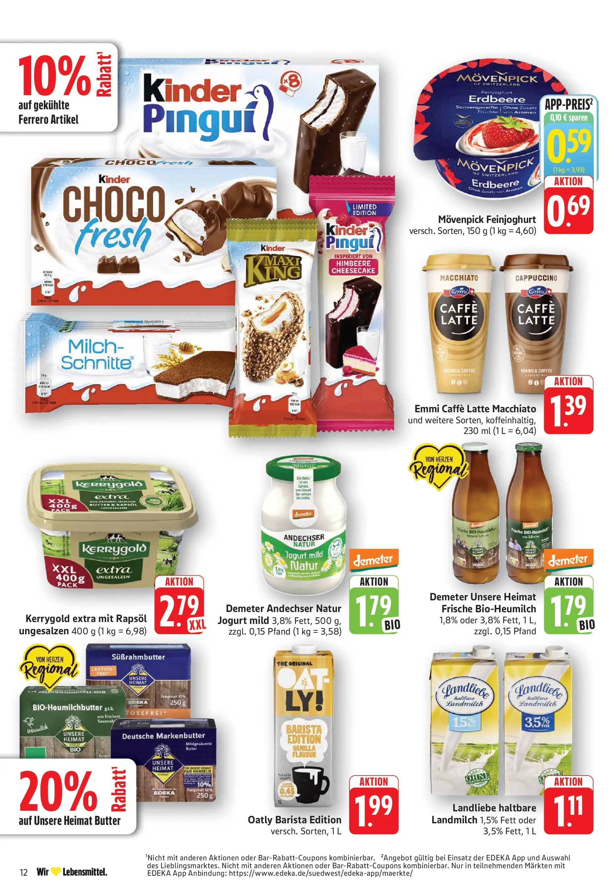 Edeka Prospekt Bad Bergzabern (ab 03.08.2026) » Angebote Online | Seite: 12 | Produkte: Milch, Butter, Oatly, Himbeere