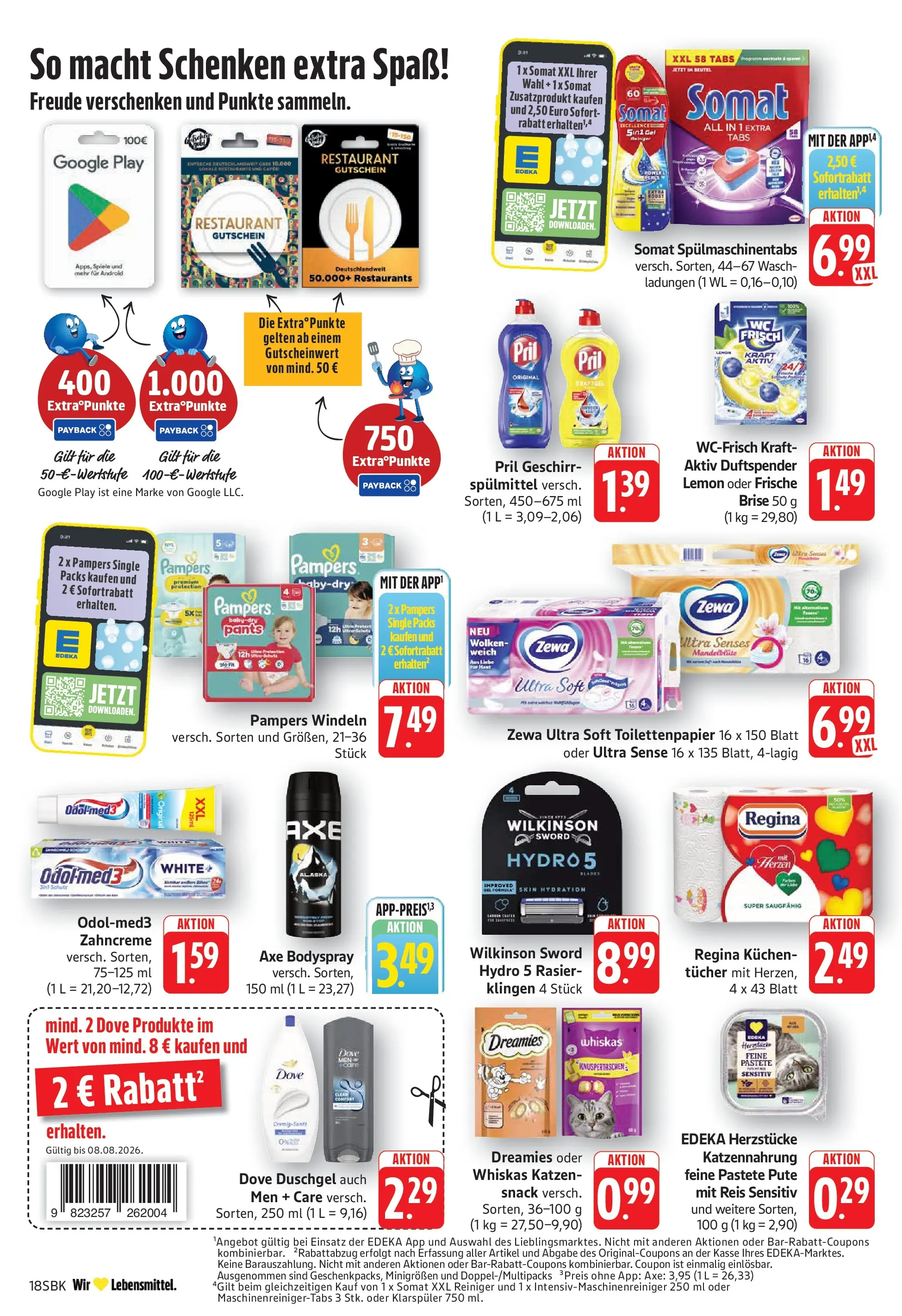Edeka Prospekt Bad Bergzabern (ab 03.08.2026) » Angebote Online | Seite: 18 | Produkte: Zewa, Spülmaschinentabs, Pril, Kuchen