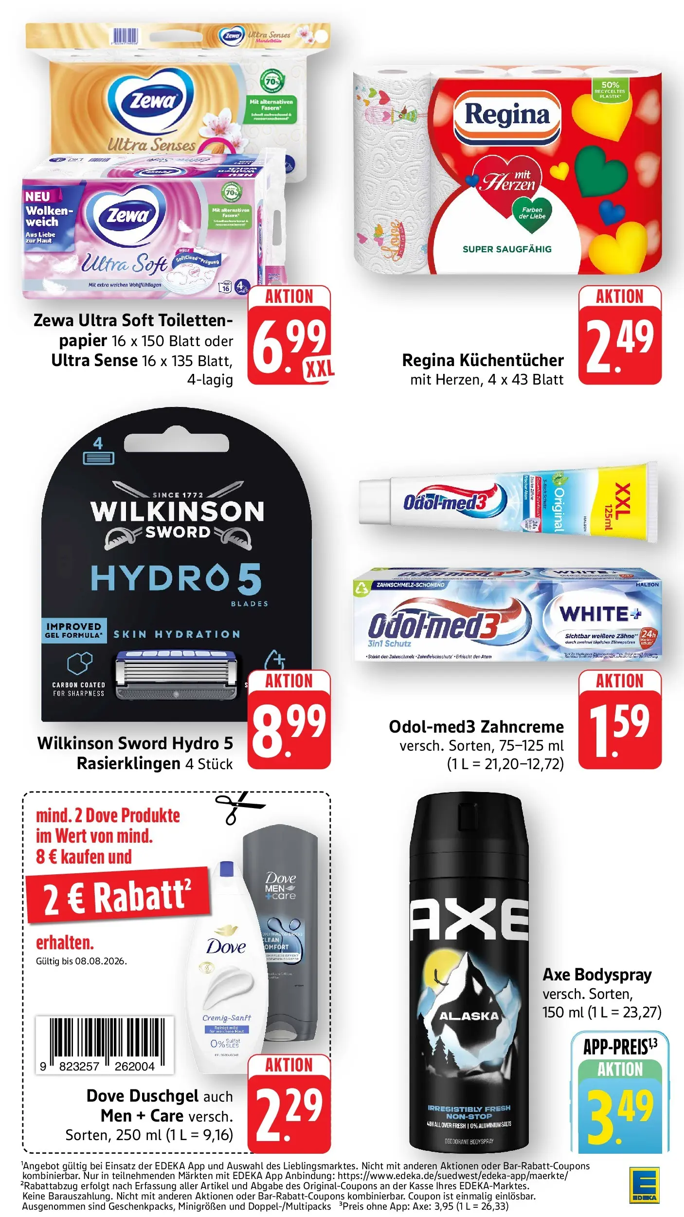 Edeka Prospekt Eppstein (ab 03.08.2026) » Angebote Online | Seite: 30 | Produkte: Zewa, Duschgel, Axe