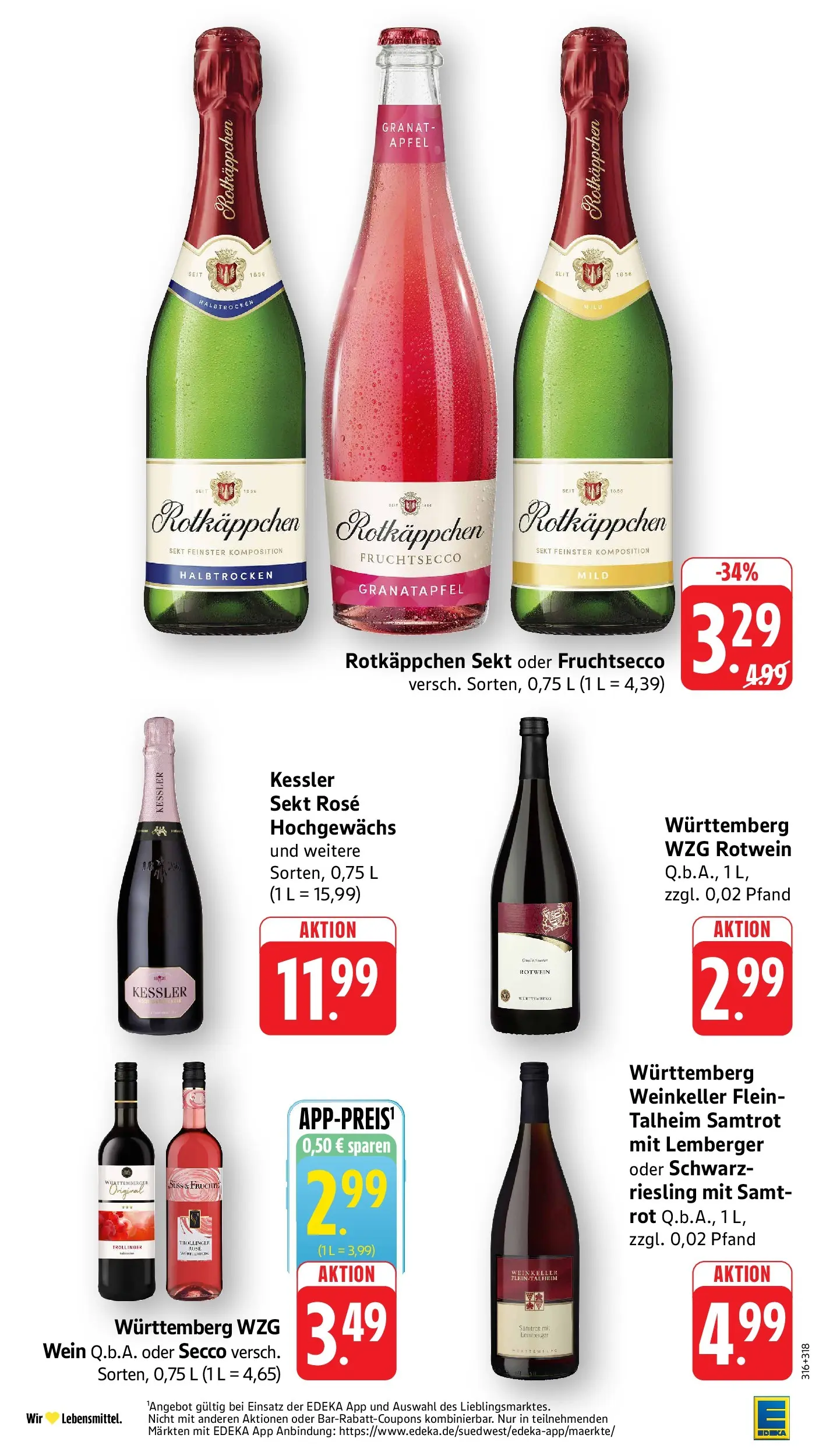 Edeka Prospekt Wangen (ab 03.08.2026) » Angebote Online | Seite: 28 | Produkte: Rotkappchen sekt, Rotwein, Sekt, Äpfel