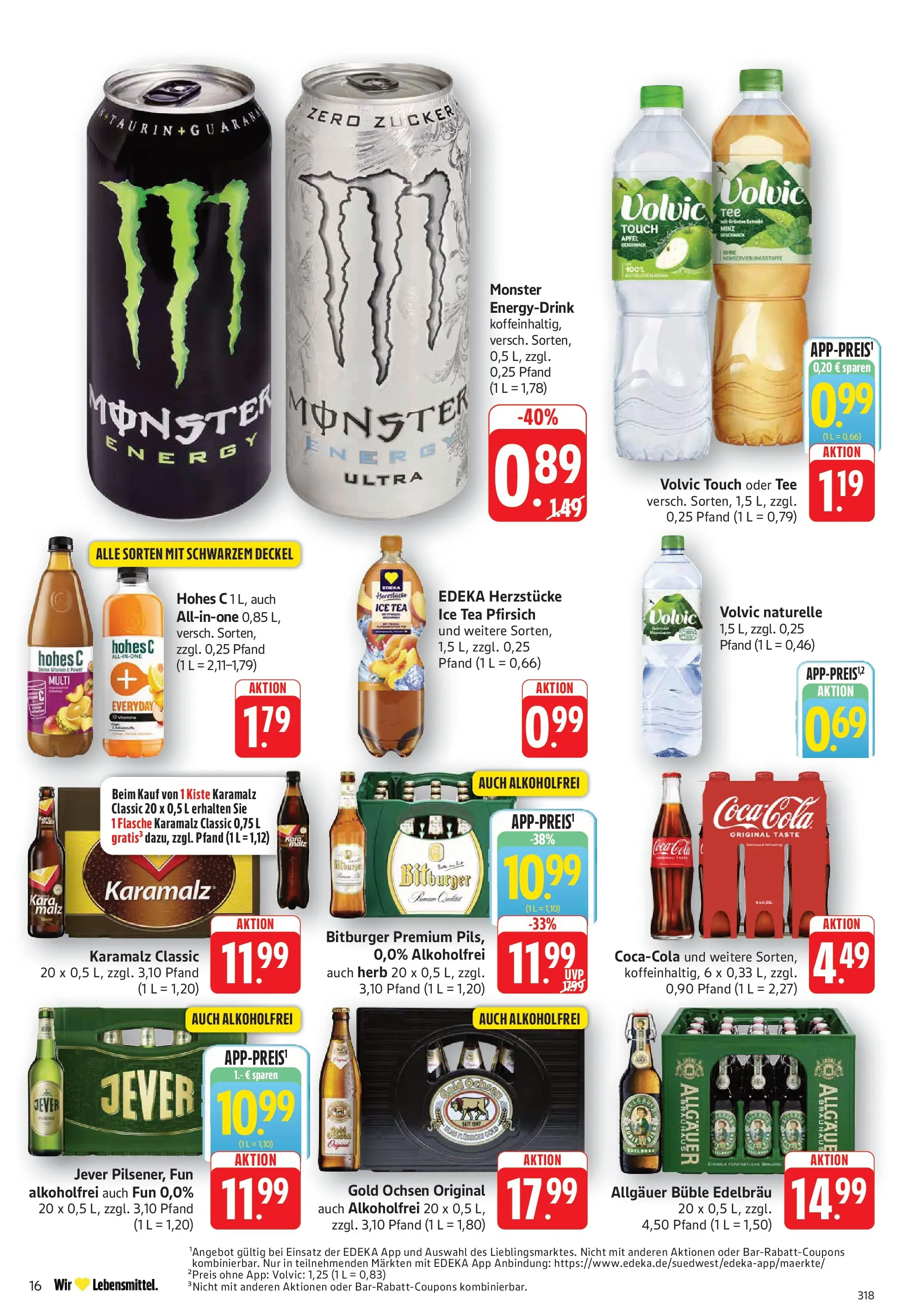 Edeka Prospekt Göppingen (ab 03.08.2026) » Angebote Online | Seite: 16 | Produkte: Cola, Energy, Jever, Hohes c