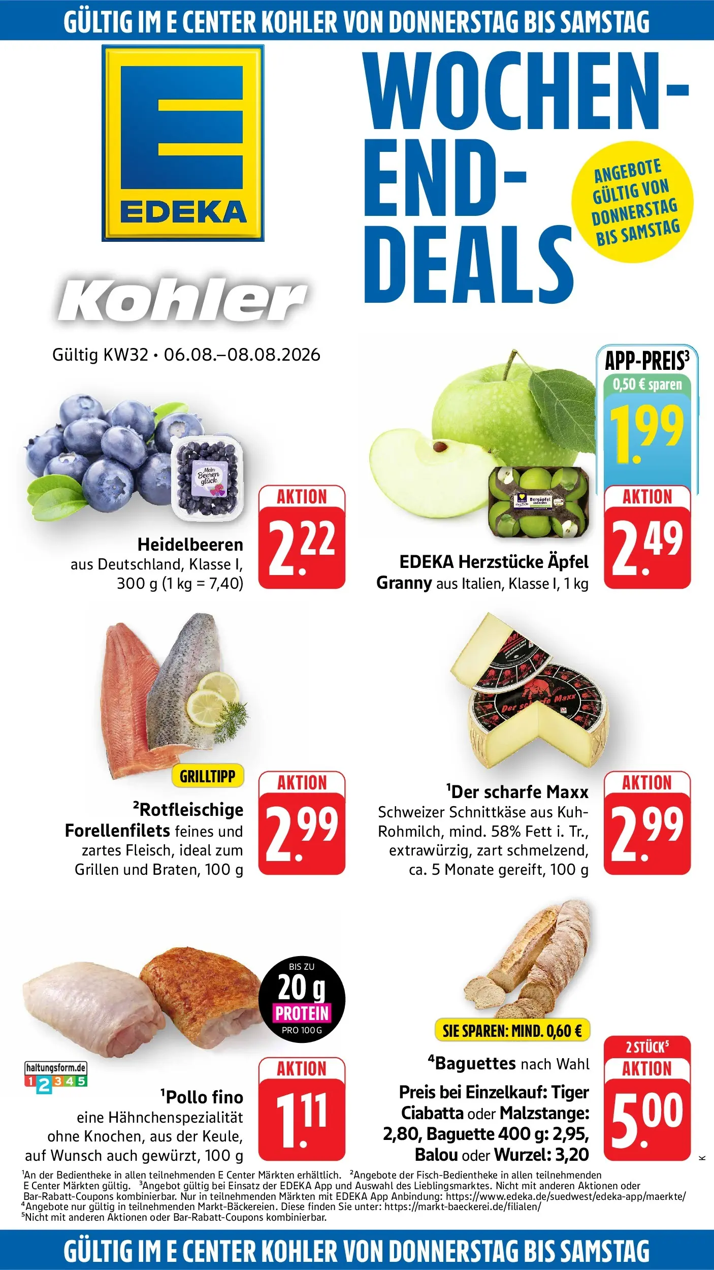 Edeka Prospekt Offenburg (ab 03.08.2026) » Angebote Online | Seite: 39 | Produkte: Äpfel, Baguette, Heidelbeeren