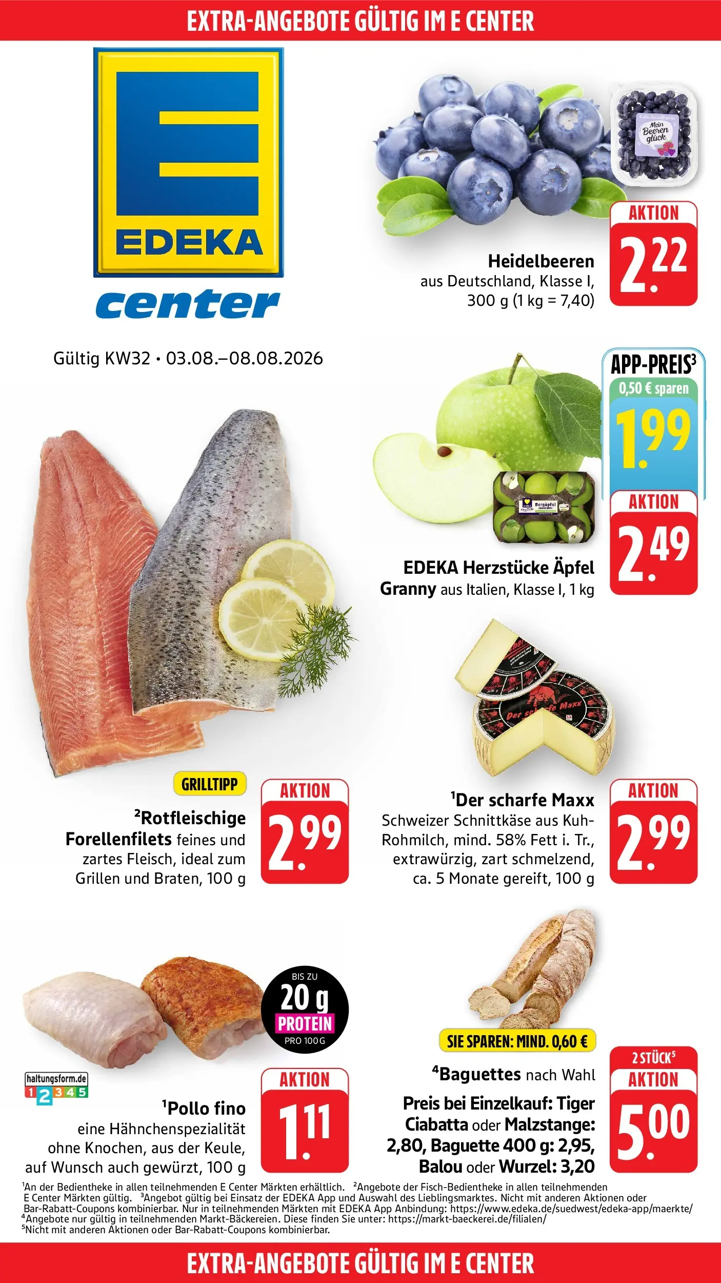 Edeka Prospekt Lampertheim (ab 03.08.2026) » Angebote Online | Seite: 41 | Produkte: Äpfel, Baguette, Heidelbeeren