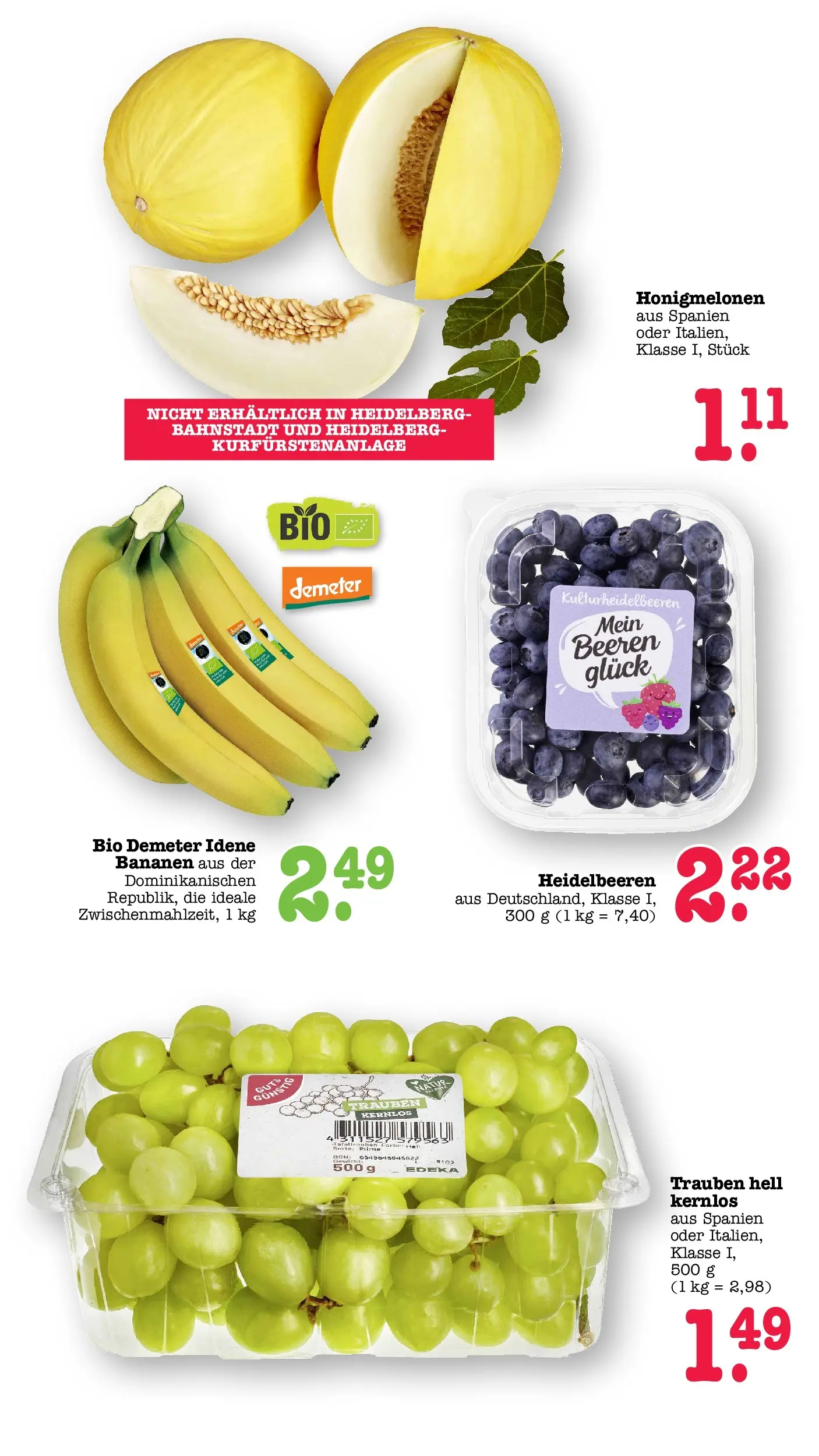 Marktkauf Prospekt Wörth Am Rhein (ab 03.08.2026) » Angebote online | Seite: 16 | Produkte: Gewicht, Trauben, Bananen, Heidelbeeren
