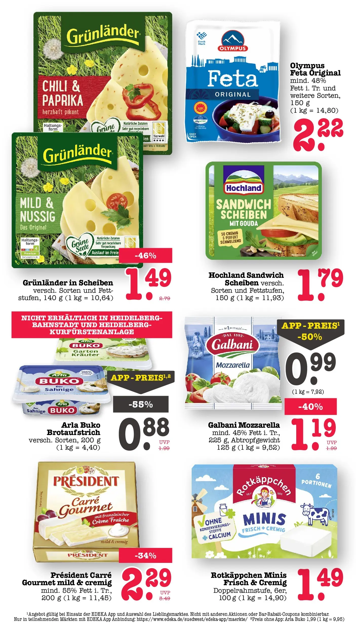 Edeka Prospekt Heidelberg (ab 03.08.2026) » Angebote Online | Seite: 24 | Produkte: Feta, Gouda, Grunlander, Arla buko