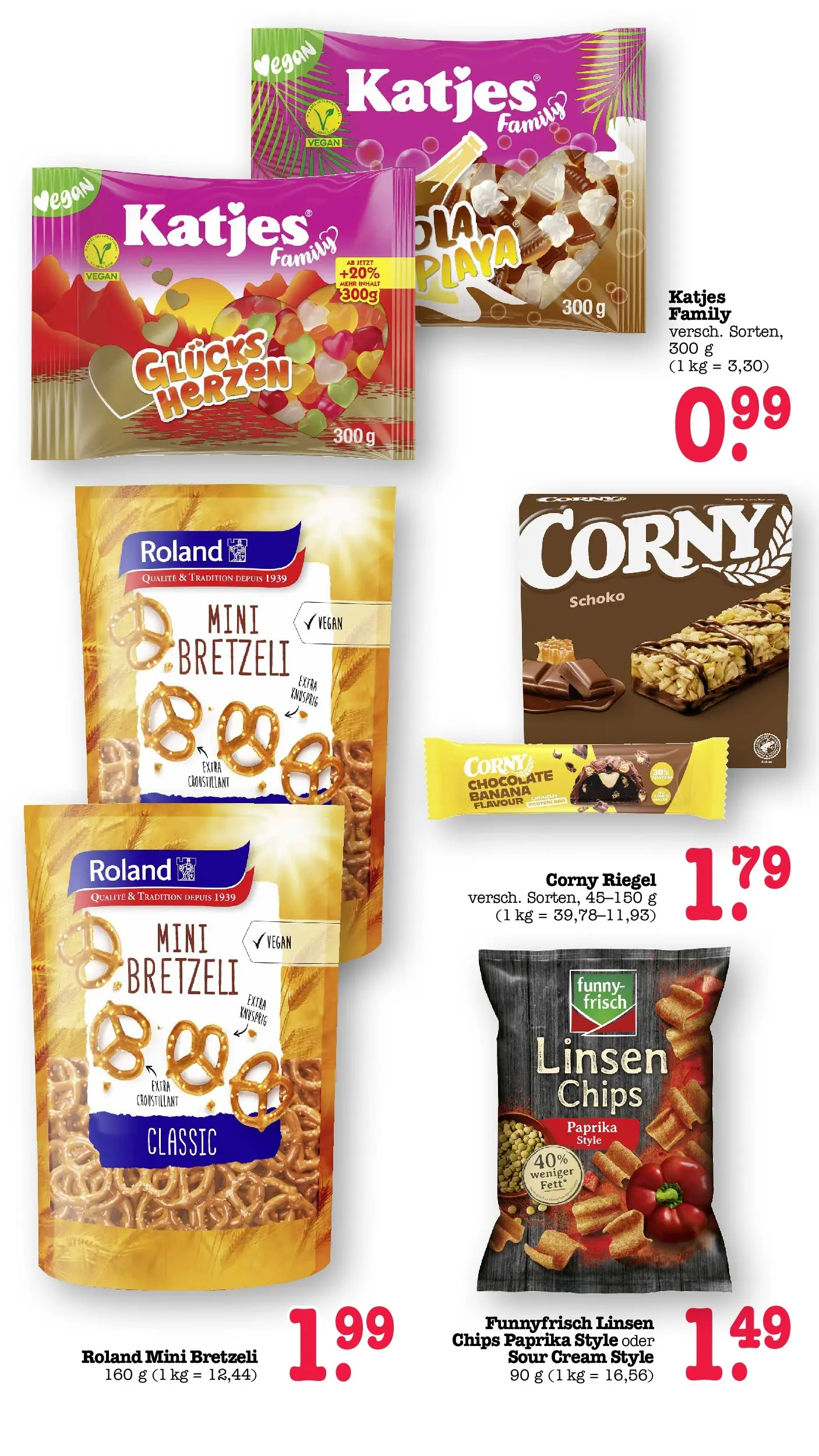 E center Prospekt Kuppenheim-Oberndorf (ab 03.08.2026) zum Blättern | Seite: 33 | Produkte: Corny riegel, Katjes, Paprika, Chips E center Prospekt Kuppenheim-Oberndorf (ab 03.08.2026) zum Blättern | Seite: 33 | Produkte: Corny riegel, Katjes, Paprika, Chips
