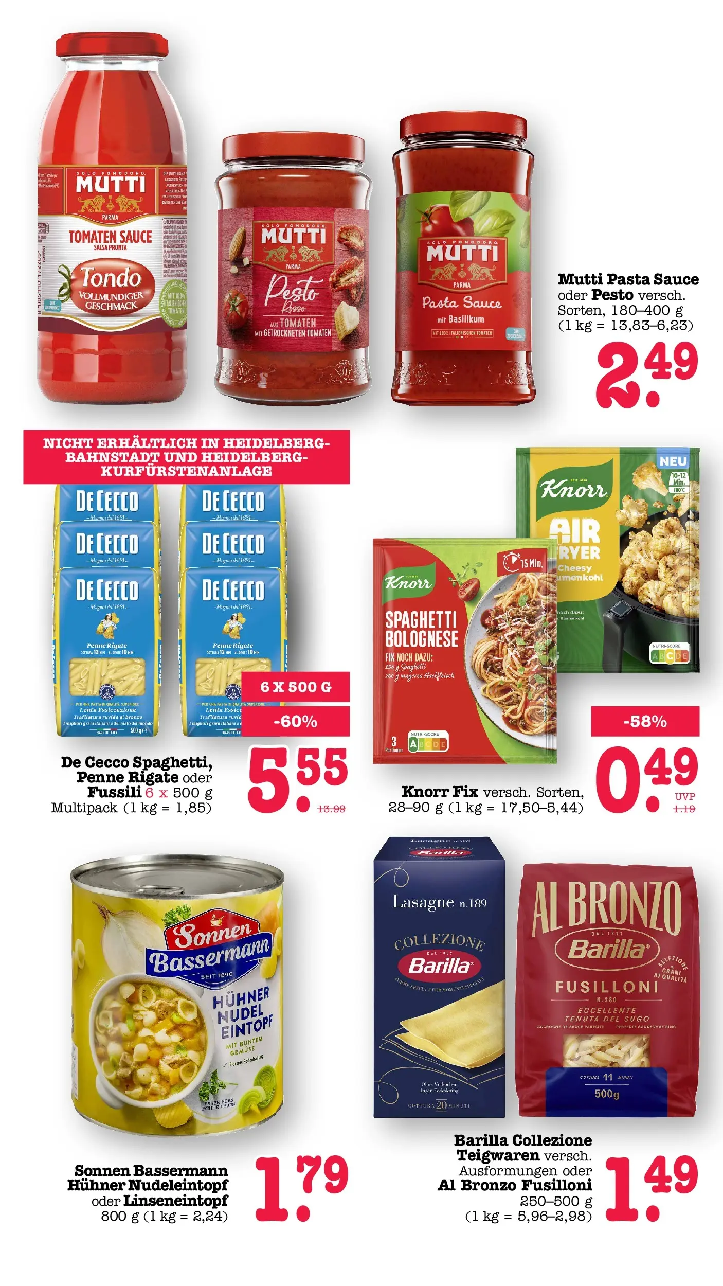 Edeka Prospekt Heidelberg (ab 03.08.2026) » Angebote Online | Seite: 33 | Produkte: Barilla, Tomaten, Pasta, Hackfleisch