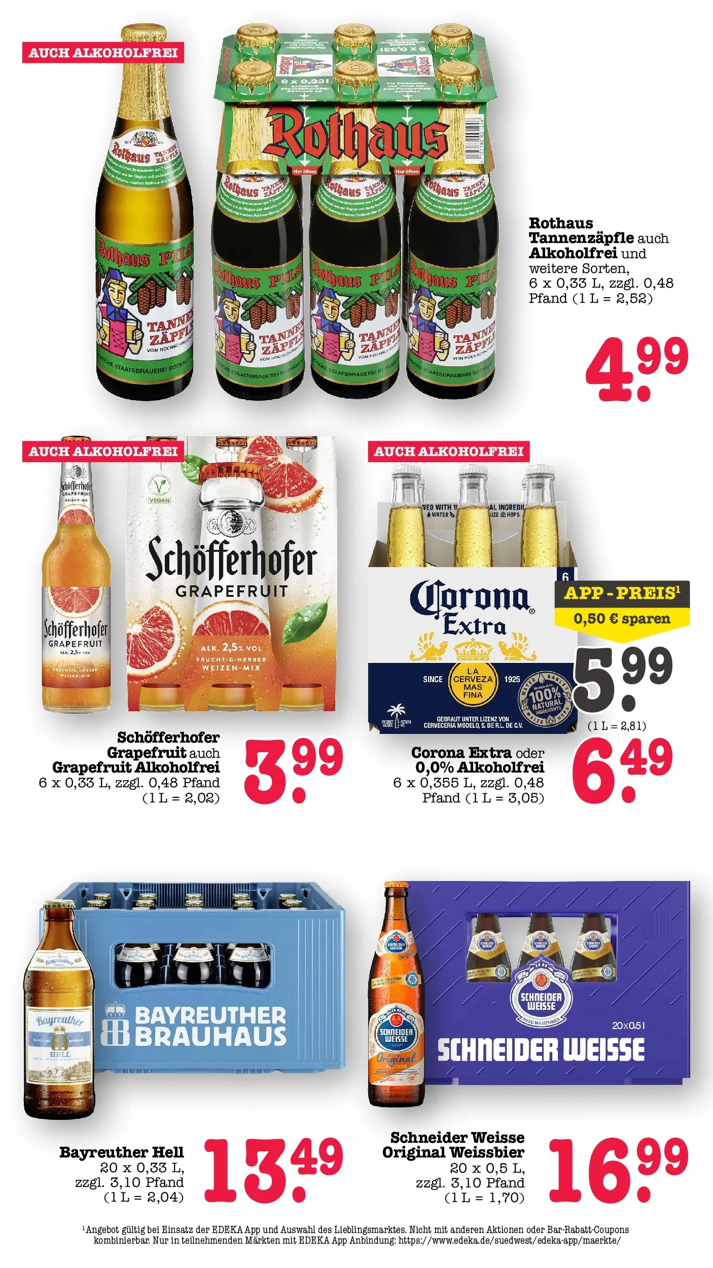 Edeka Prospekt Heidelberg (ab 03.08.2026) » Angebote Online | Seite: 42 | Produkte: Bayreuther hell, Weißbier, Pils, Grapefruit