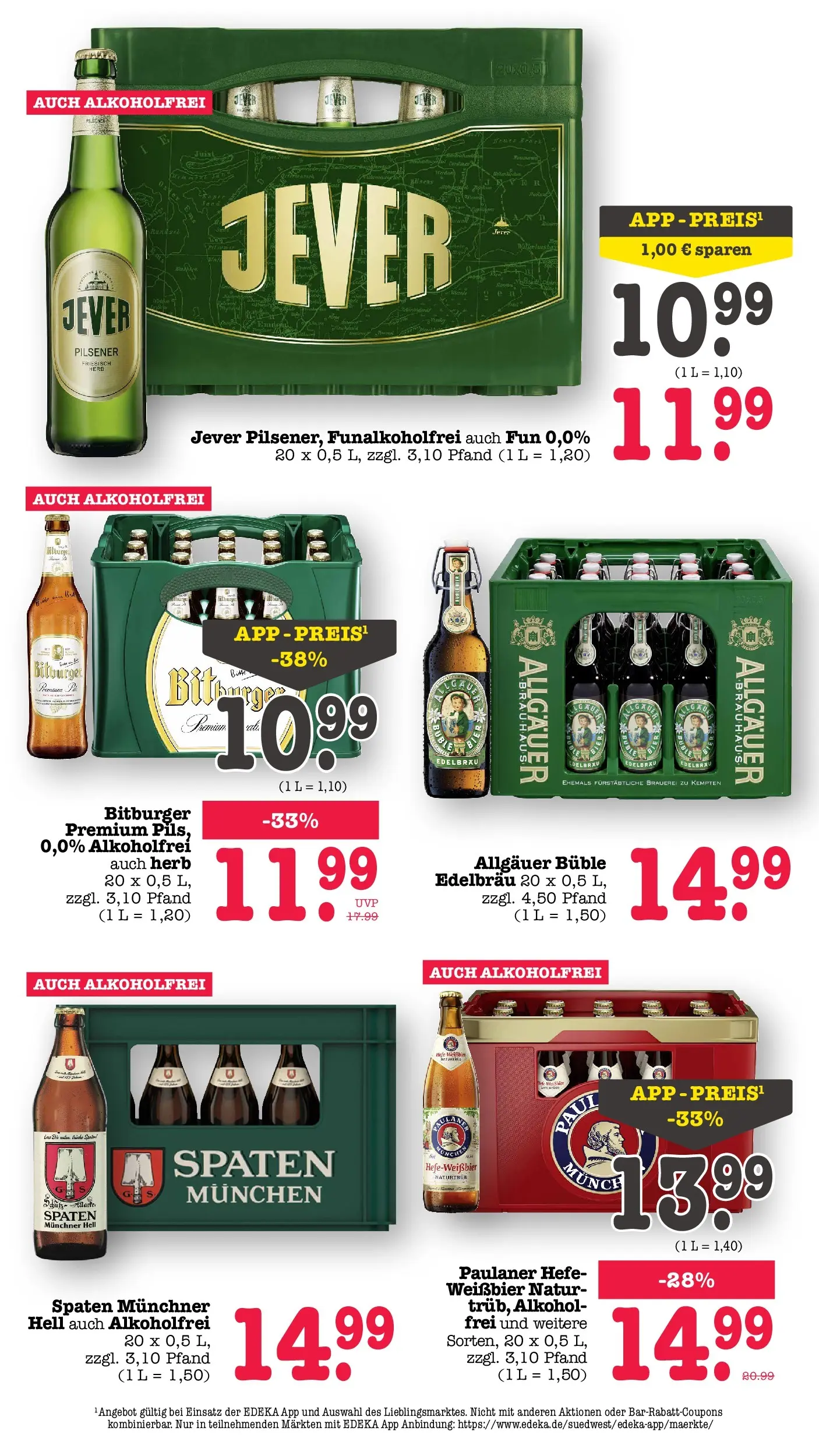 E center Prospekt Kuppenheim-Oberndorf (ab 03.08.2026) zum Blättern | Seite: 45 | Produkte: Bitburger, Weißbier, Jever, Paulaner E center Prospekt Kuppenheim-Oberndorf (ab 03.08.2026) zum Blättern | Seite: 45 | Produkte: Bitburger, Weißbier, Jever, Paulaner
