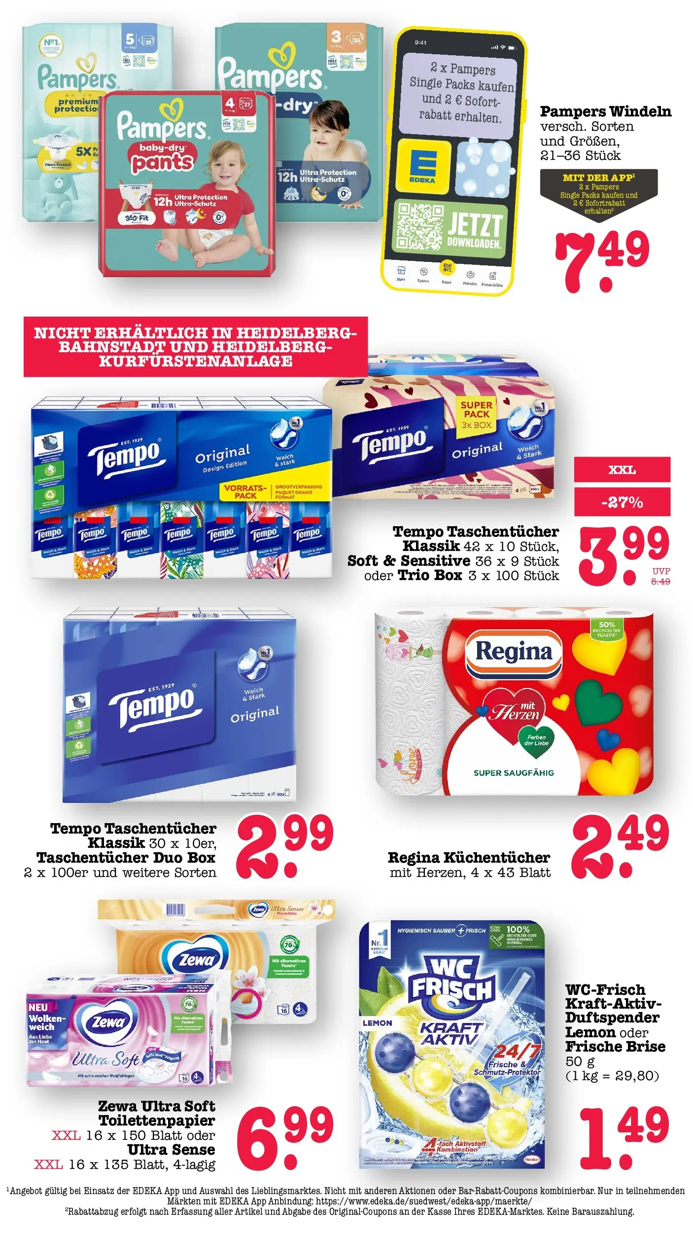 Edeka Prospekt Heidelberg (ab 03.08.2026) » Angebote Online | Seite: 50 | Produkte: Box, Zewa, Tempo, Toilettenpapier