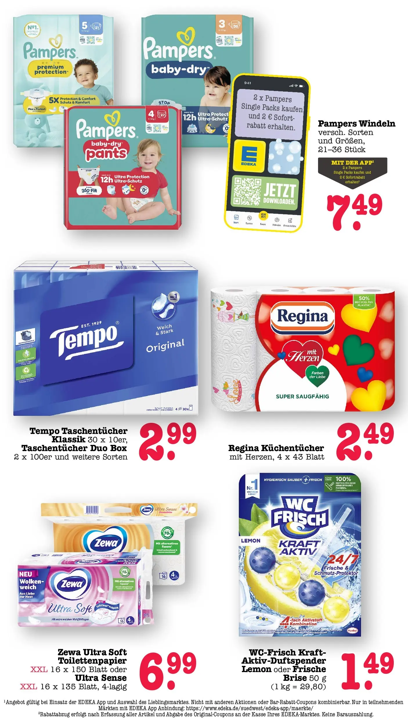 E center Prospekt Kuppenheim-Oberndorf (ab 03.08.2026) zum Blättern | Seite: 56 | Produkte: Pampers, Zewa, Tempo, Toilettenpapier E center Prospekt Kuppenheim-Oberndorf (ab 03.08.2026) zum Blättern | Seite: 56 | Produkte: Pampers, Zewa, Tempo, Toilettenpapier