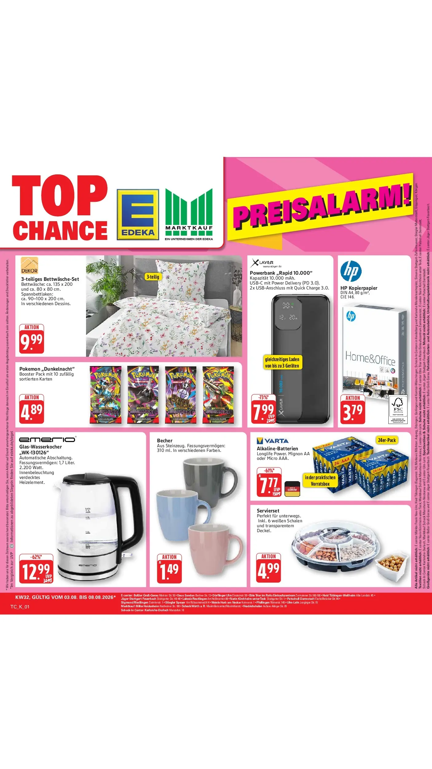 Marktkauf Prospekt Wörth Am Rhein (ab 03.08.2026) » Angebote online | Seite: 63 | Produkte: HP, Bettwäsche, Powerbank