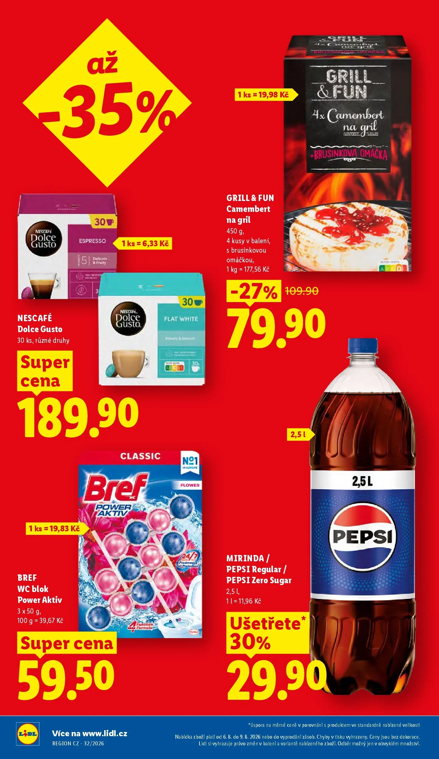 Lidl leták od 06.08.2026 - Nový akční leták | Strana: 2 | Produkty: Wc blok, Nescafé Dolce Gusto, Blok, Gril