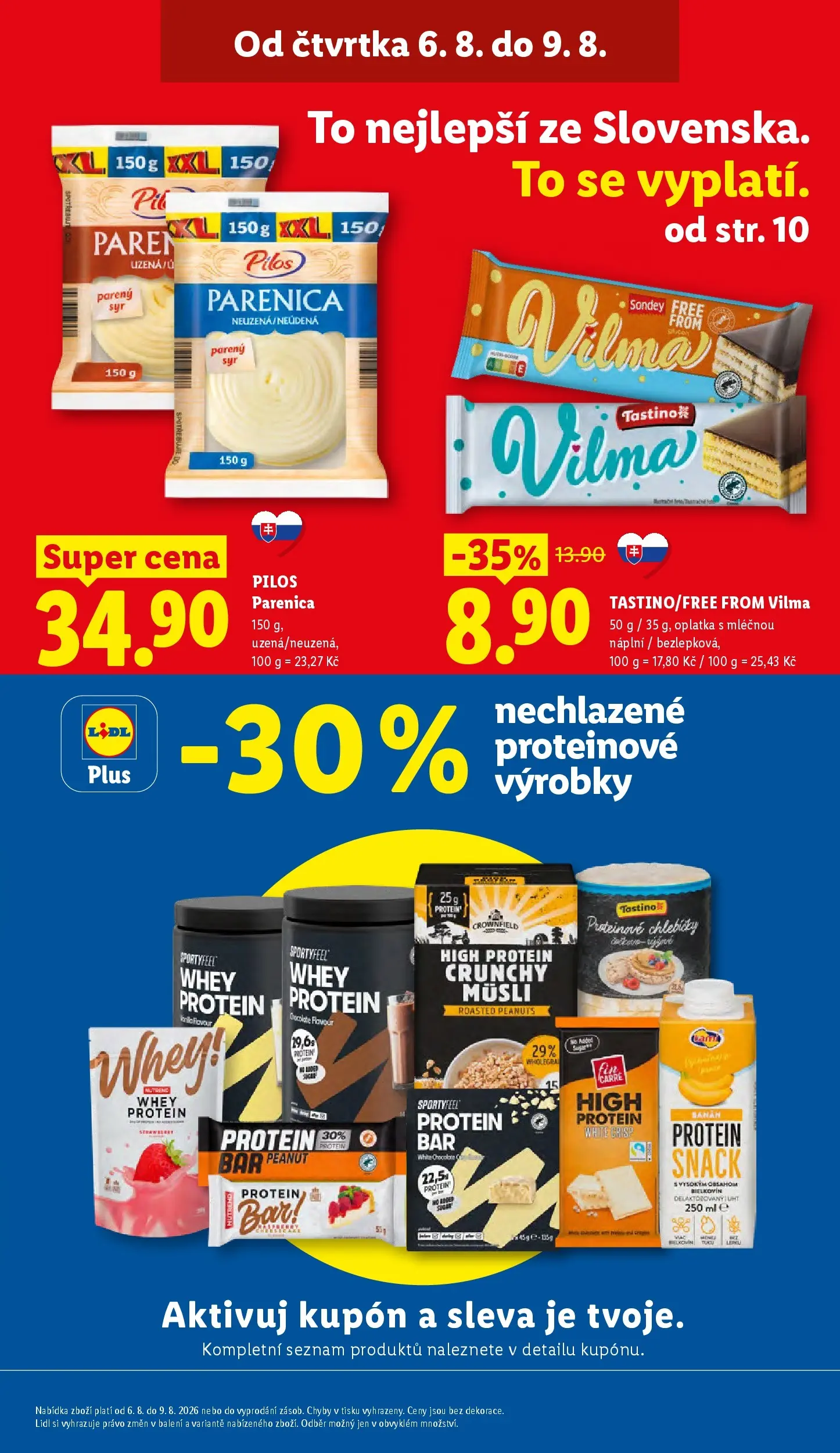Lidl leták od 06.08.2026 - Nový akční leták | Strana: 3 | Produkty: Parenica, Protein bar, Cheesecake, Müsli