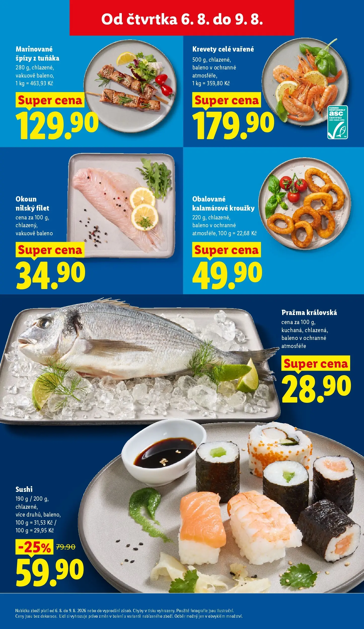 Lidl leták od 06.08.2026 - Nový akční leták | Strana: 15 | Produkty: Sushi, Okoun, Filet, Krevety