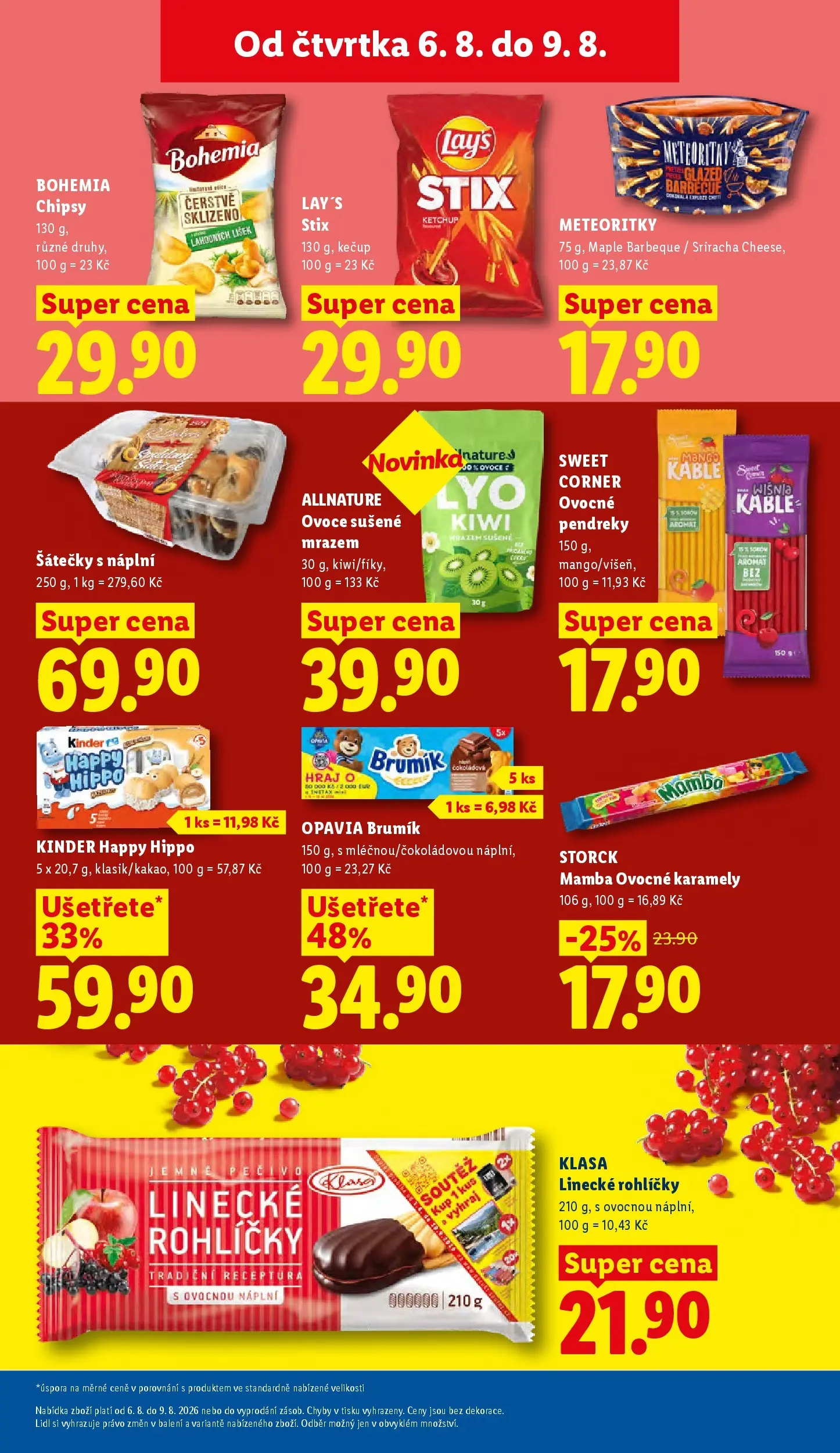 Lidl leták od 06.08.2026 - Nový akční leták | Strana: 23 | Produkty: Ovoce, Kiwi, Ovoce sušené mrazem, Kinder