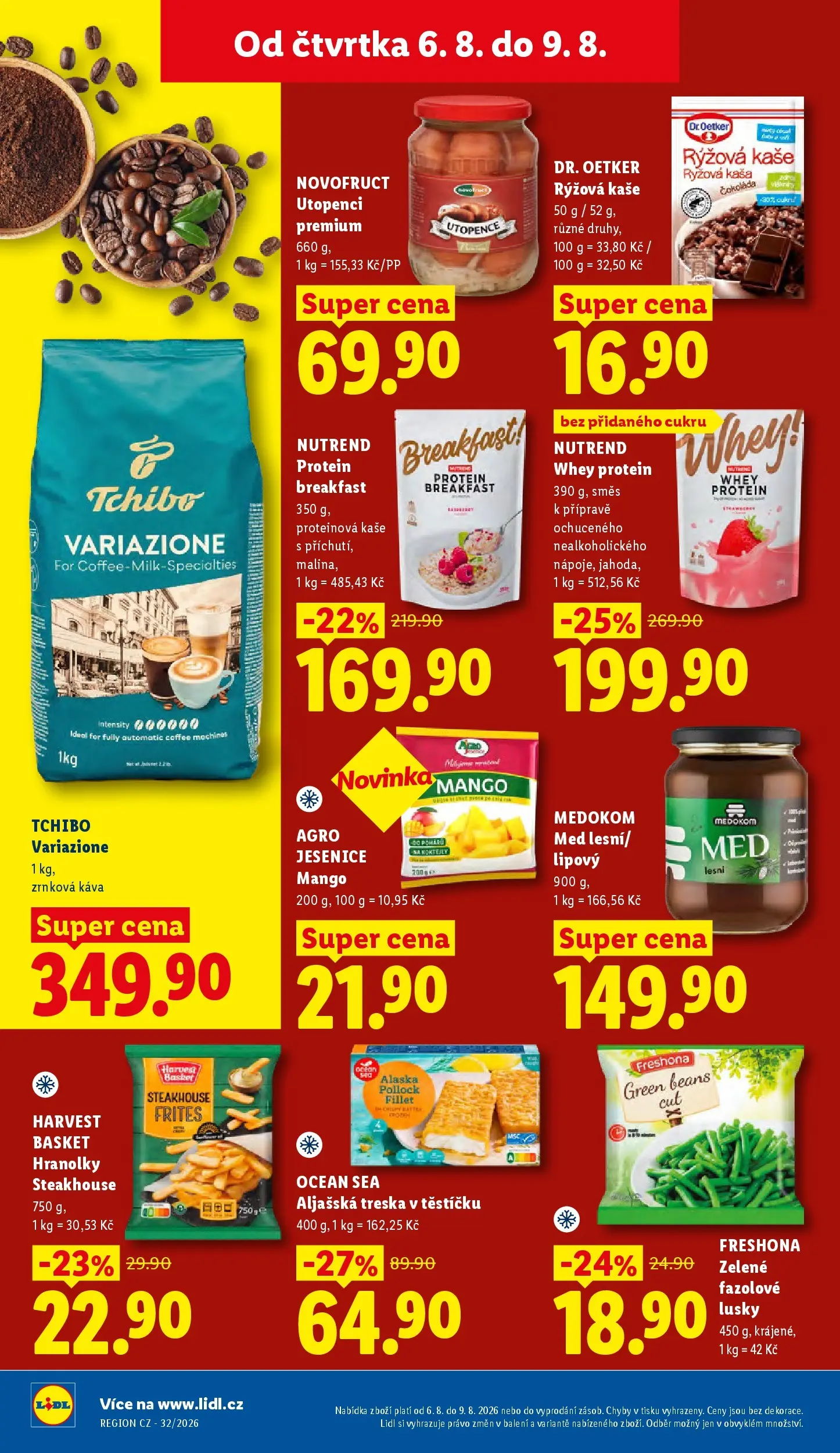 Lidl leták od 06.08.2026 - Nový akční leták | Strana: 24 | Produkty: Mango, Fazolové lusky, Aljašská treska, Kaše