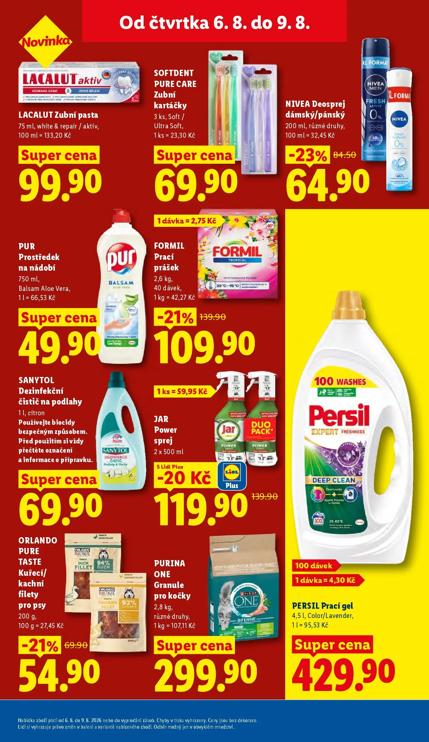 Lidl leták od 06.08.2026 - Nový akční leták | Strana: 27 | Produkty: Deodorant, Prací gel, Nádobí, Purina one