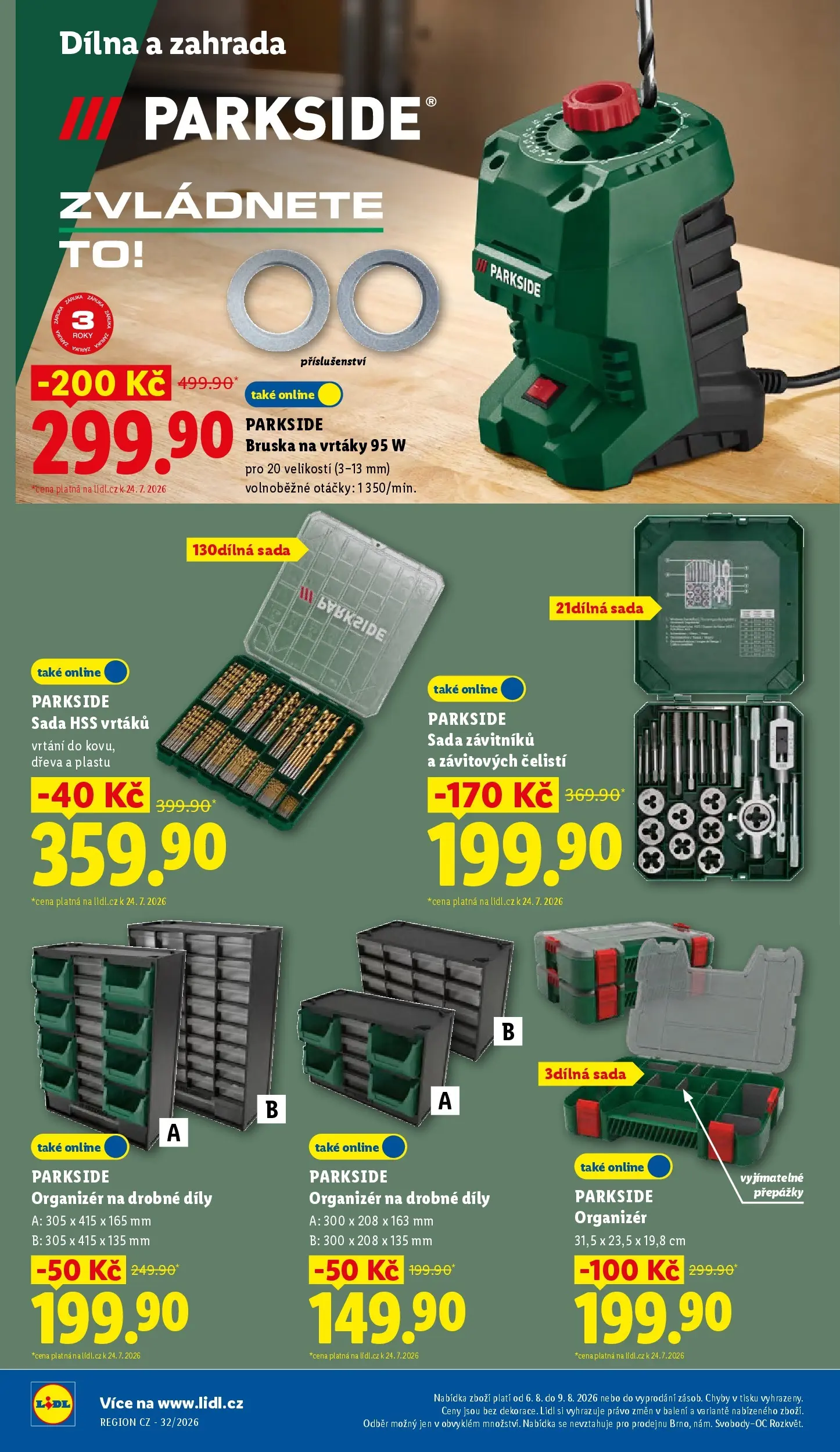Lidl leták od 03.08.2026 - Nový akční leták | Strana: 18 | Produkty: Organizér, Parkside, Zahrada, Bruska