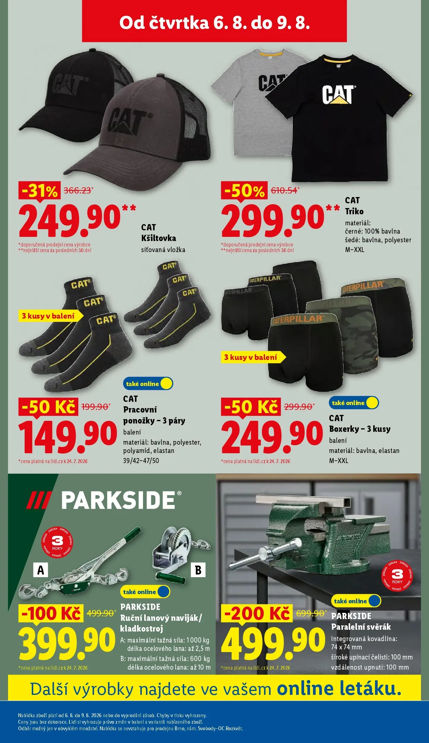 Lidl leták od 03.08.2026 - Nový akční leták | Strana: 19 | Produkty: Ponožky, Parkside, Boxerky