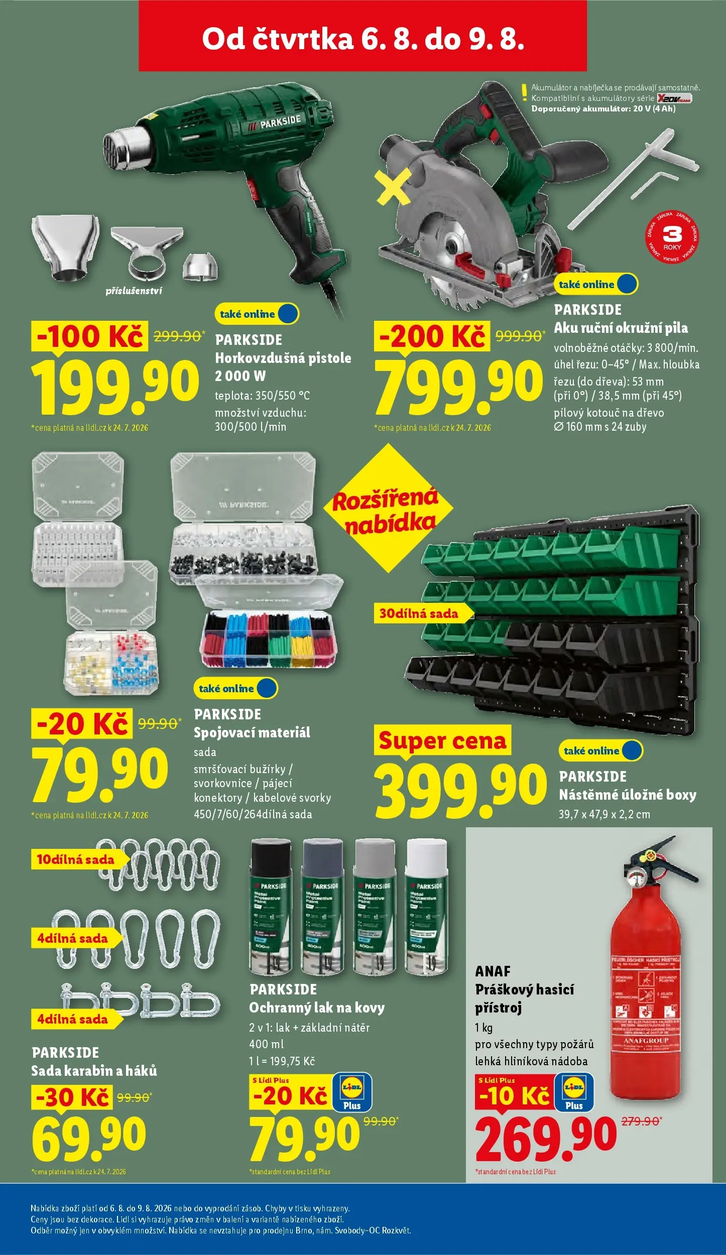Lidl leták od 03.08.2026 - Nový akční leták | Strana: 21 | Produkty: Okružní pila, Parkside, Pila, Úložné boxy