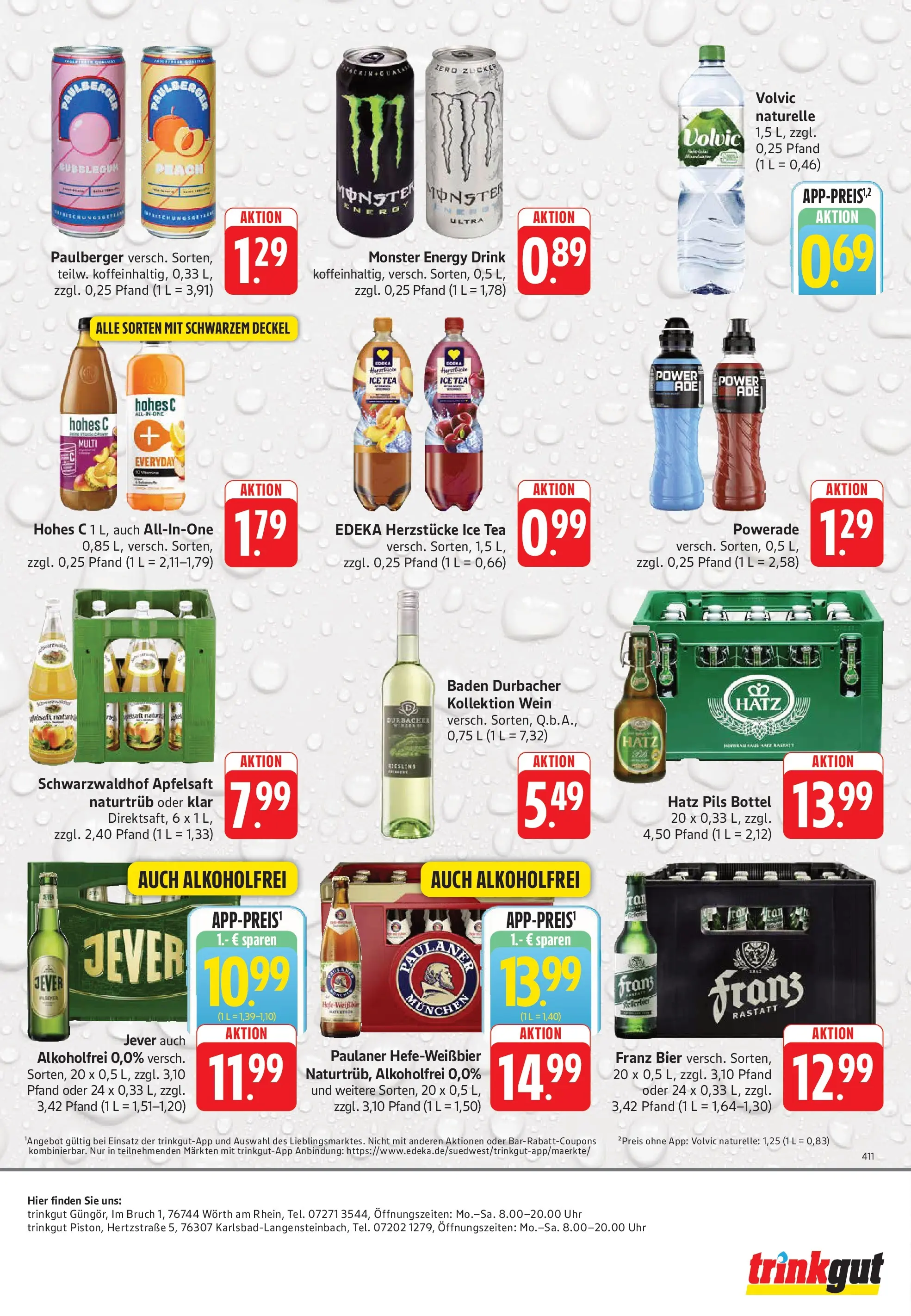 Trinkgut Prospekt Karlsbad - Langensteinbach (ab 03.08.2026) » Angebote online | Seite: 6 | Produkte: Bier, Powerade, Uhr, Paulaner