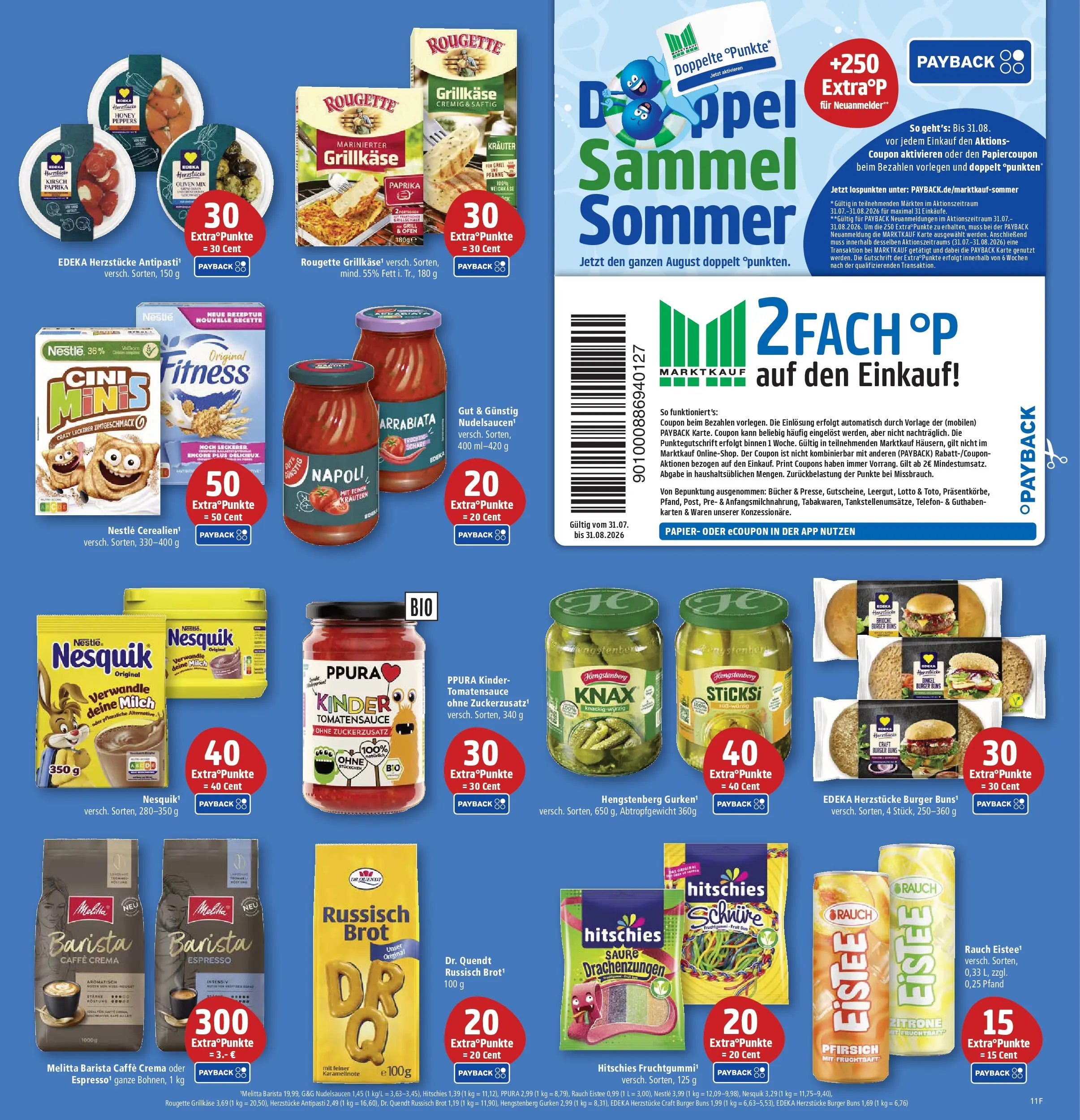 Marktkauf Prospekt Weil Am Rhein (ab 03.08.2026) » Angebote online | Seite: 11 | Produkte: Melitta, Milch, Burger, Gurken