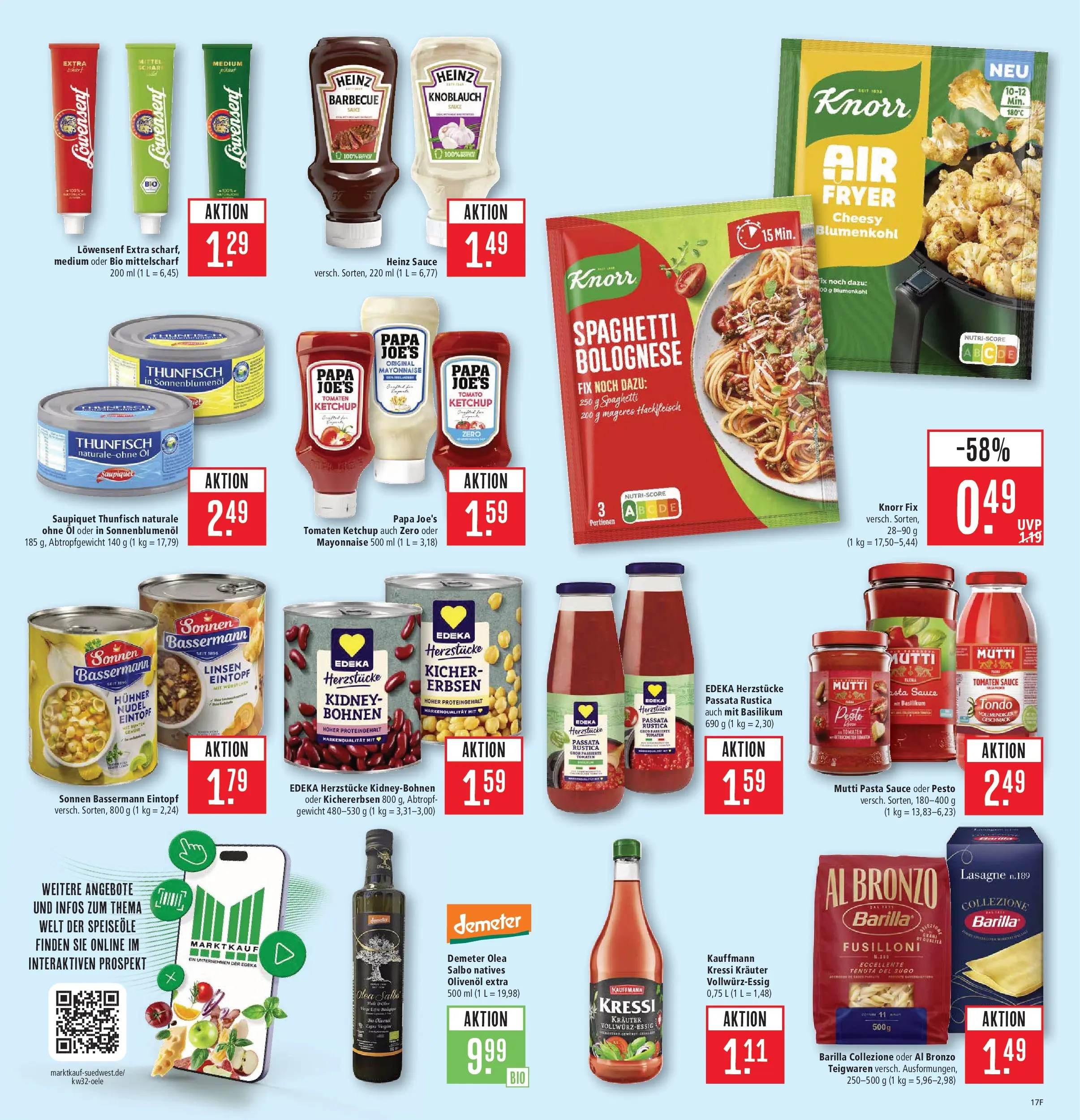 Marktkauf Prospekt Weil Am Rhein (ab 03.08.2026) » Angebote online | Seite: 17 | Produkte: Knorr fix, Gewicht, Thunfisch, Blumenkohl