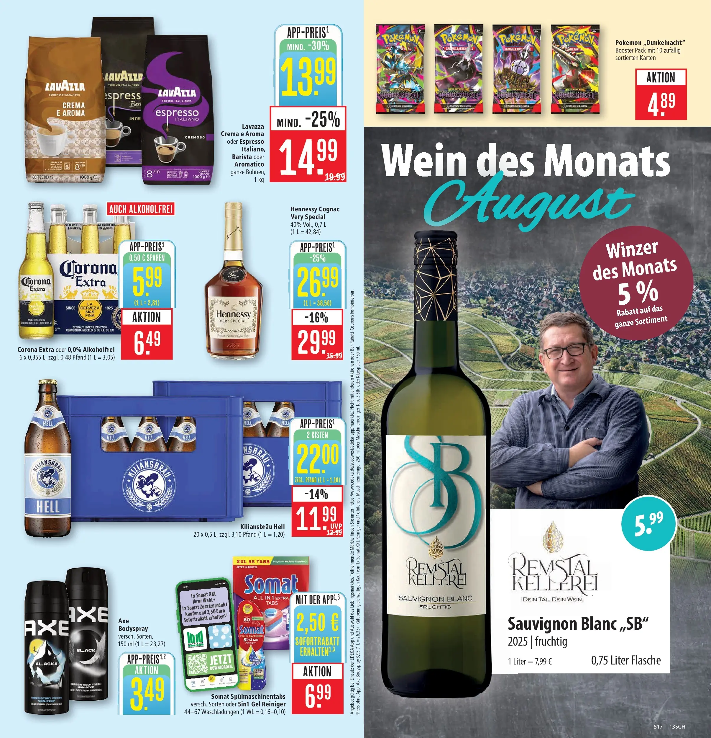 Marktkauf Prospekt Schorndorf (ab 03.08.2026) » Angebote online | Seite: 13 | Produkte: Lavazza, Spülmaschinentabs, Klarspüler, Axe