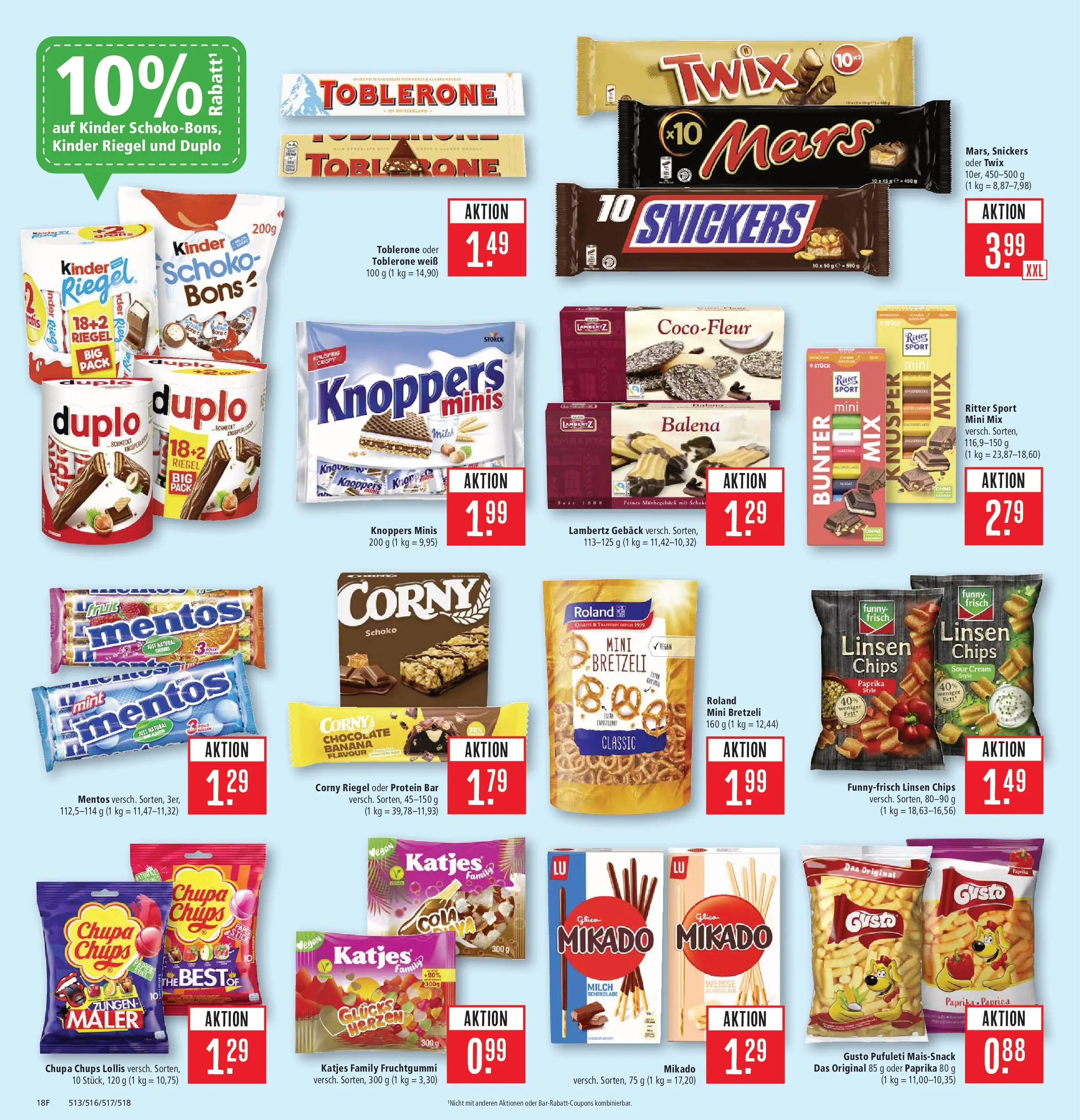 Marktkauf Prospekt Weil Am Rhein (ab 03.08.2026) » Angebote online | Seite: 22 | Produkte: Corny riegel, Kinder riegel, Twix, Knoppers