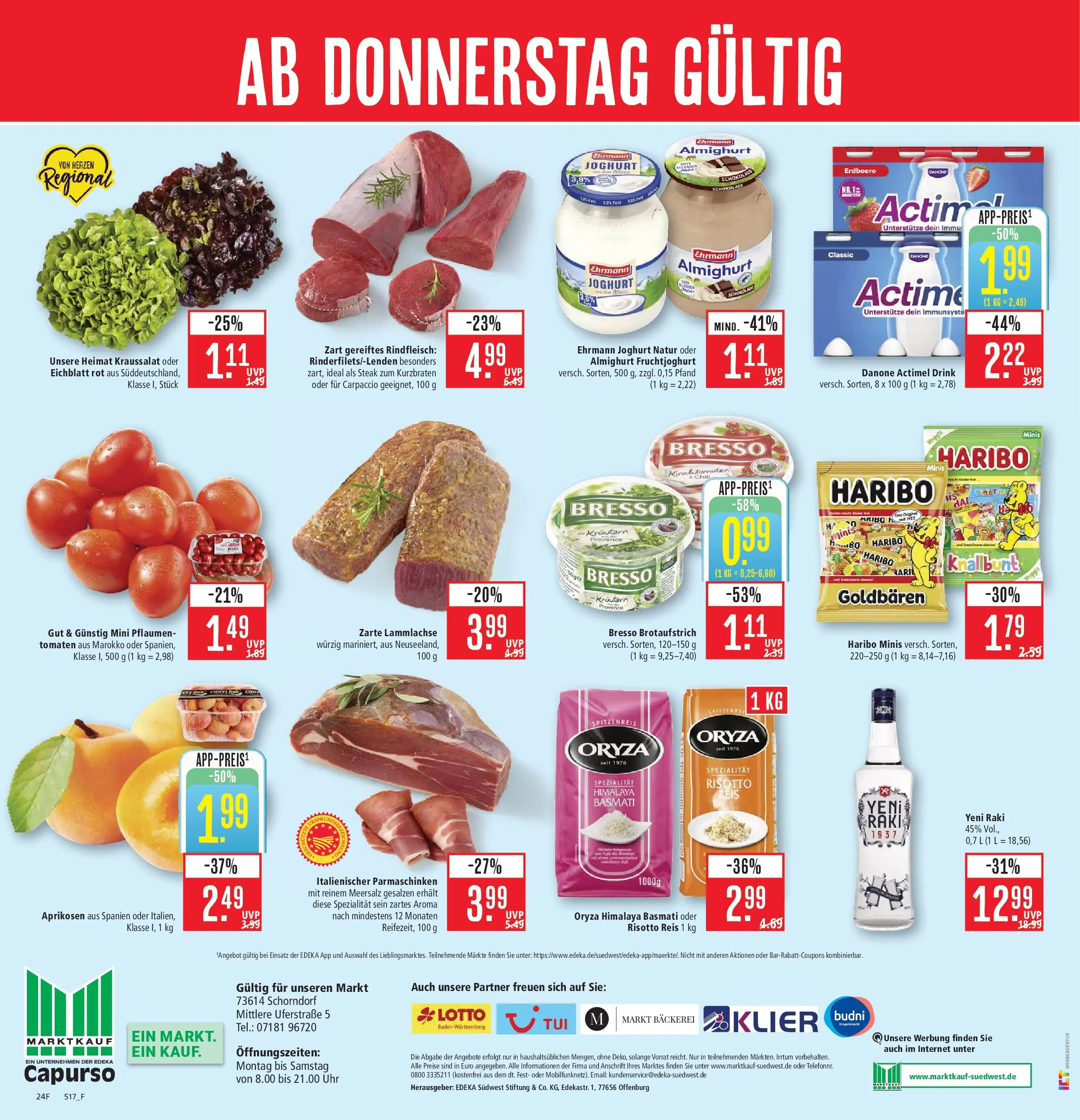 Marktkauf Prospekt Schorndorf (ab 03.08.2026) » Angebote online | Seite: 28 | Produkte: Actimel, Bäckerei, Reis, Steak