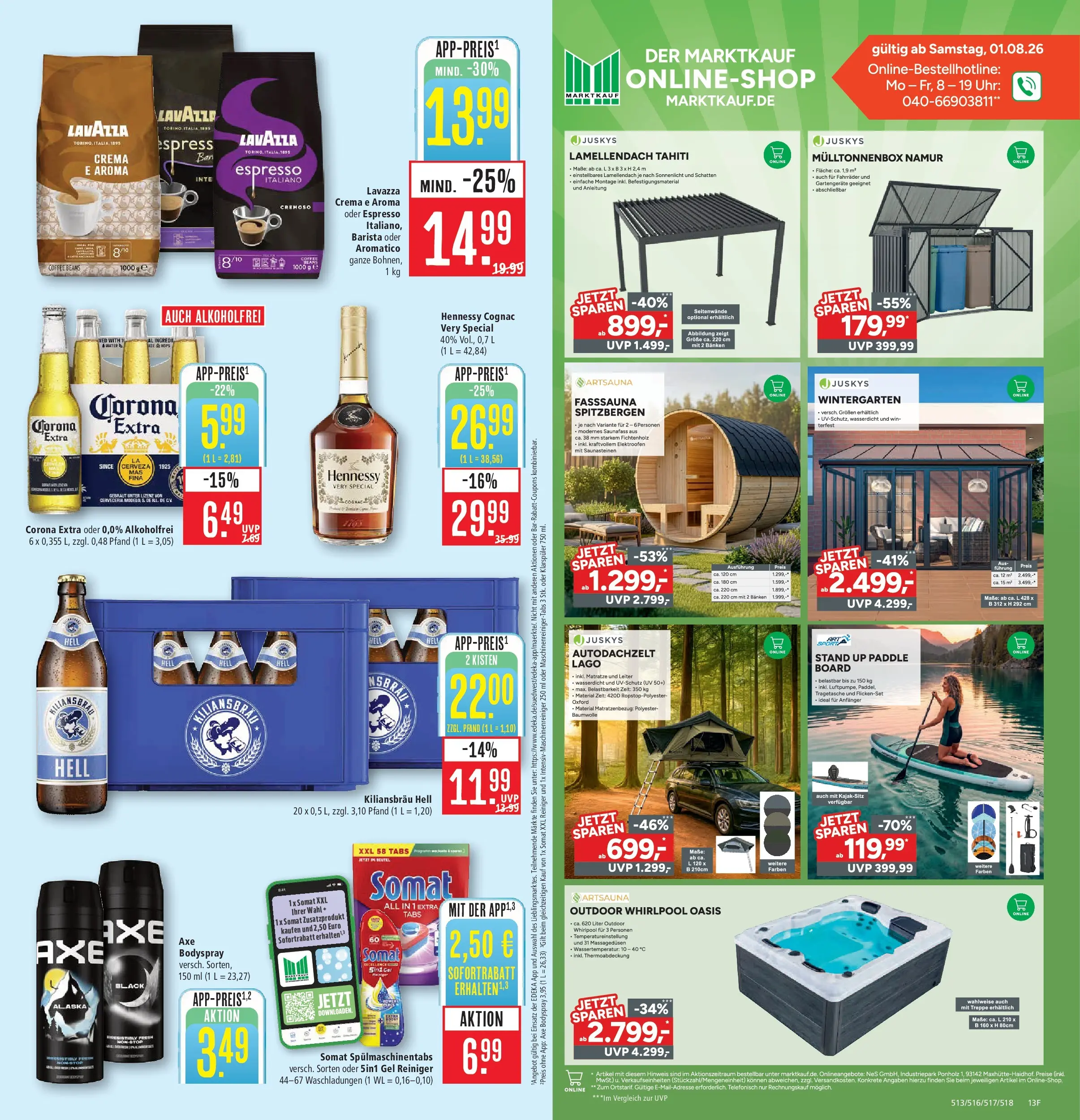 Marktkauf Prospekt Weil Am Rhein (ab 03.08.2026) » Angebote online | Seite: 13 | Produkte: Lavazza, Spülmaschinentabs, Telefon, Uhr