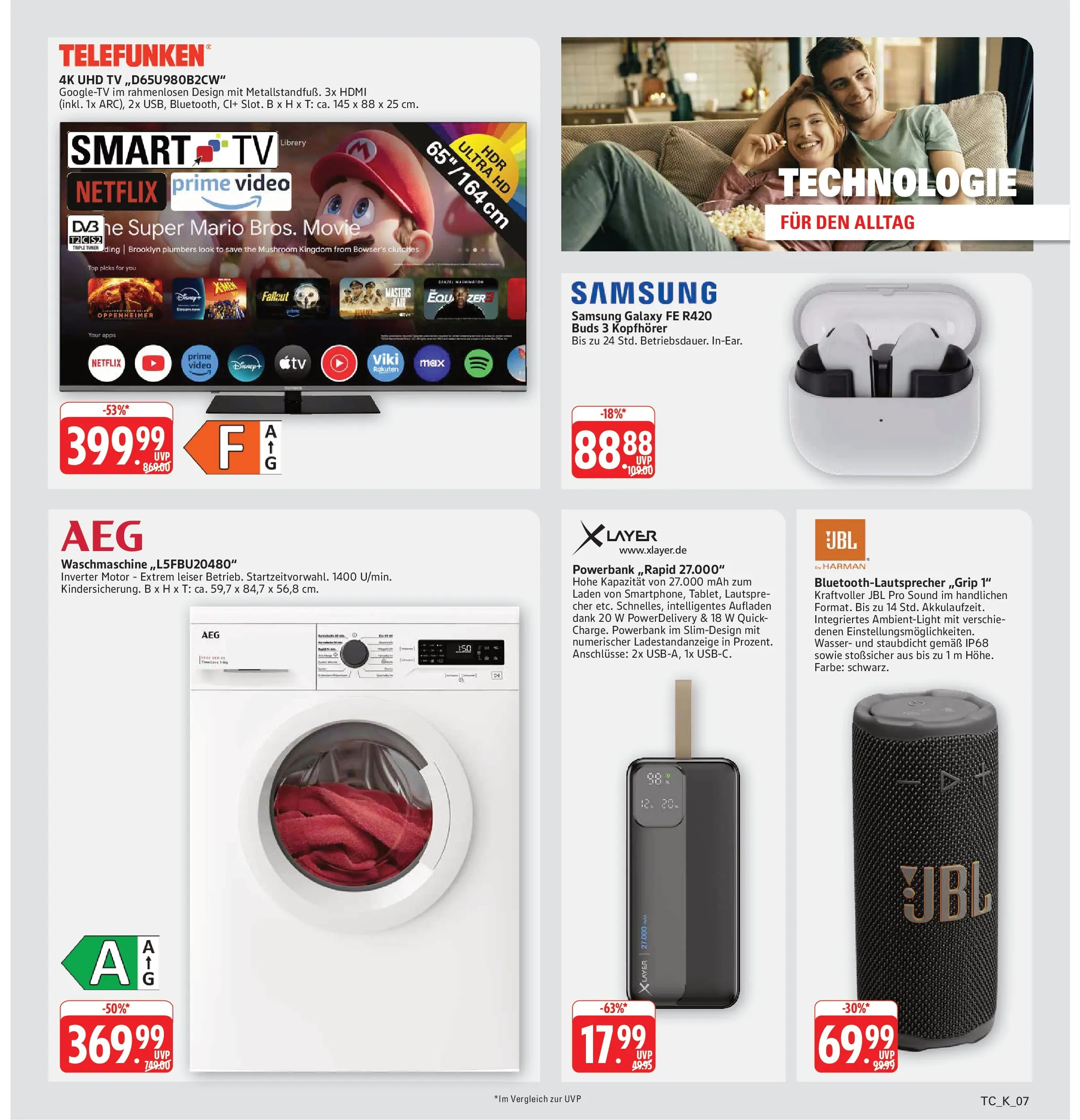 Marktkauf Prospekt Heidenheim (ab 03.08.2026) » Angebote online | Seite: 35 | Produkte: Top, Wasser, TV, Kopfhörer
