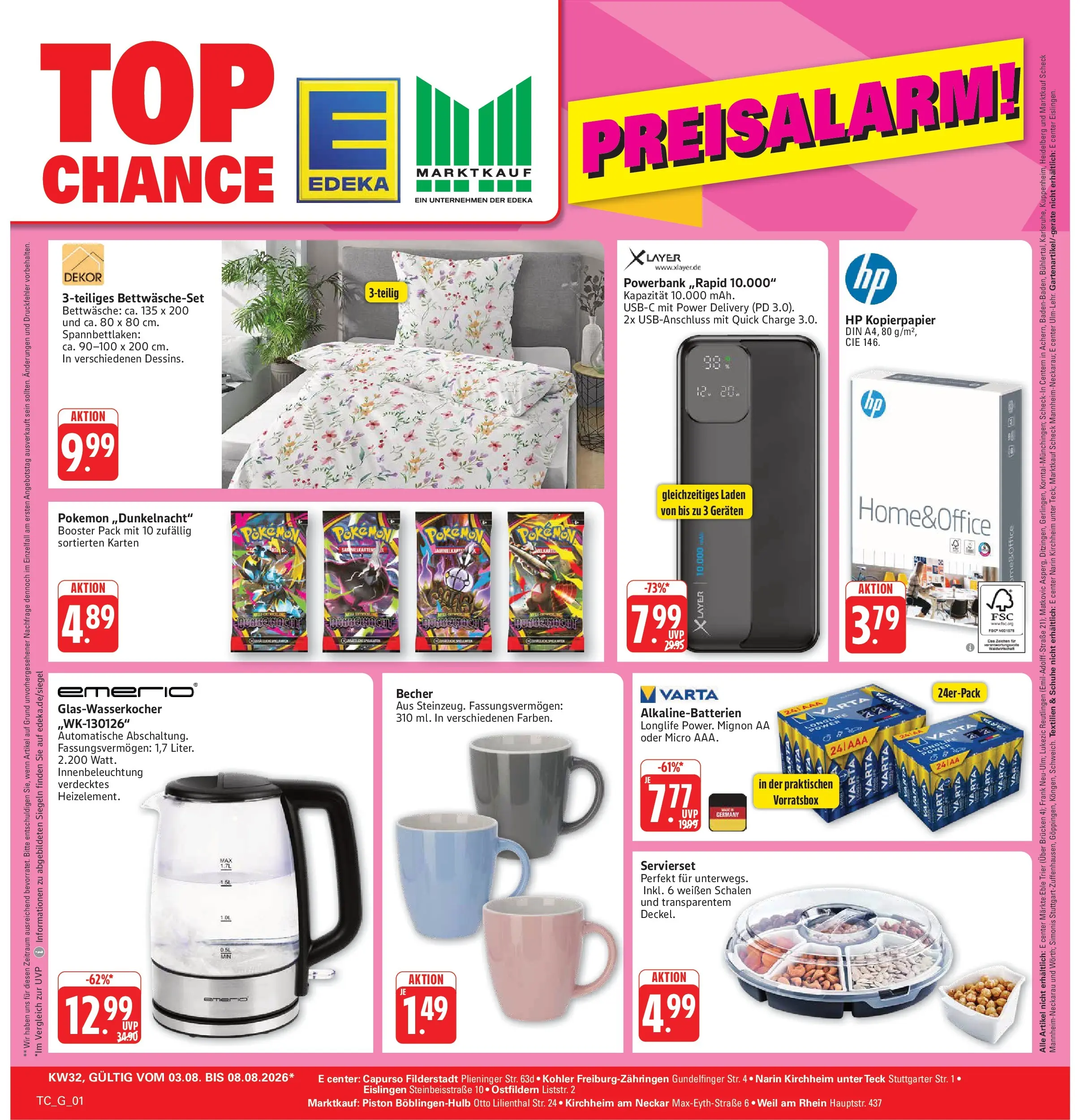 Marktkauf Prospekt Weil Am Rhein (ab 03.08.2026) » Angebote online | Seite: 29 | Produkte: HP, Bettwäsche, Powerbank