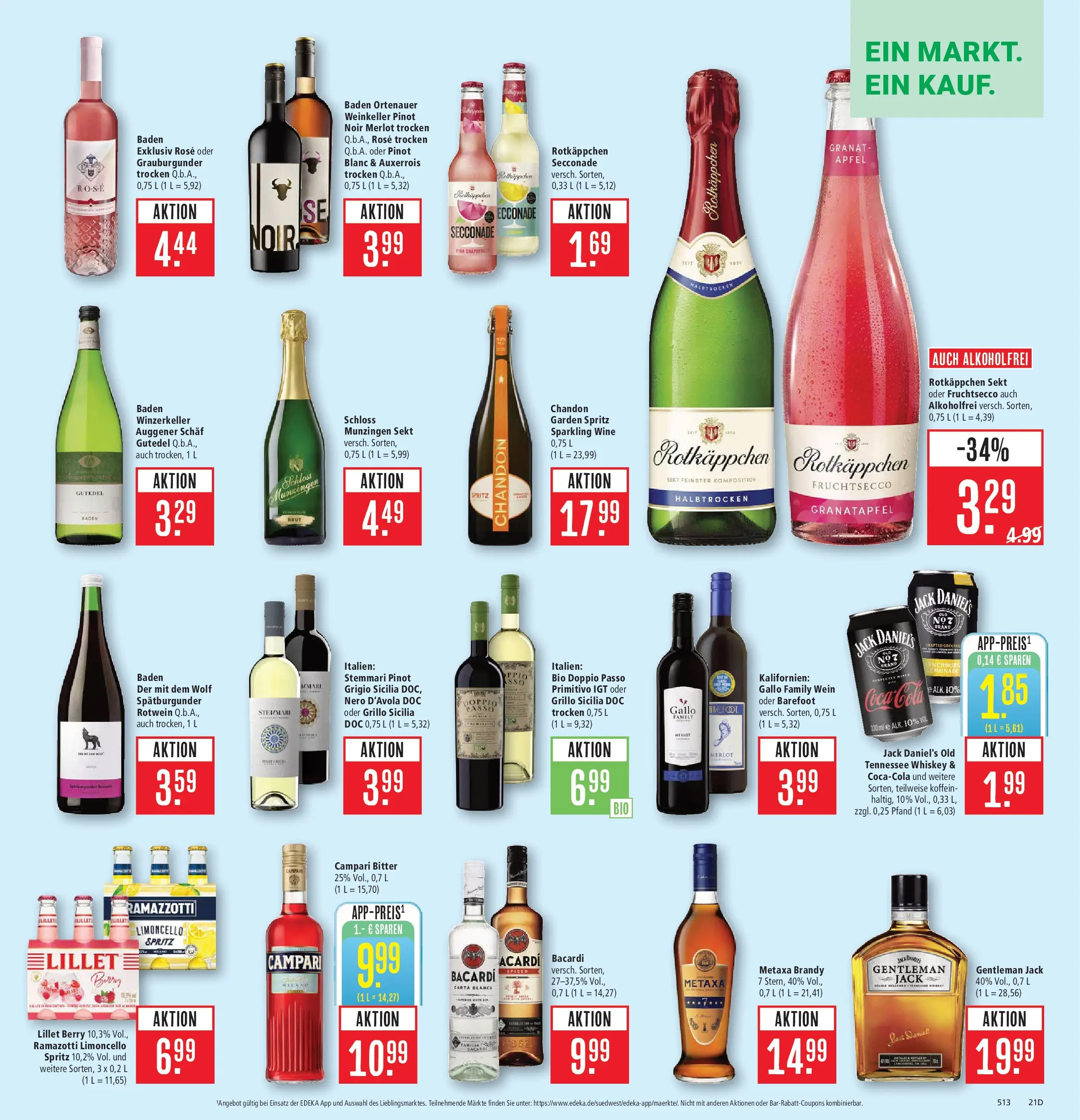 Marktkauf Prospekt Weil Am Rhein (ab 03.08.2026) » Angebote online | Seite: 25 | Produkte: Jack Daniel's, Rotkäppchen, Whiskey, Ramazzotti