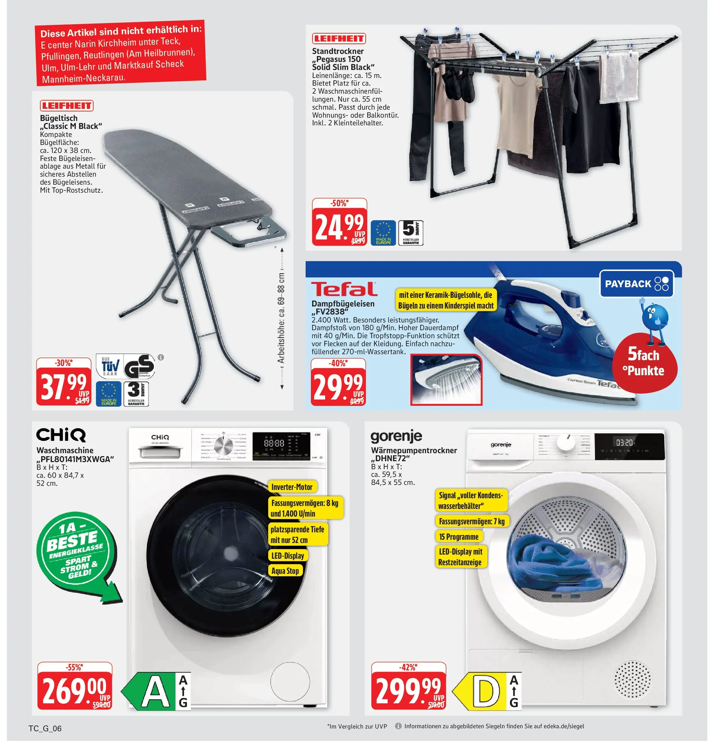 Marktkauf Prospekt Weil Am Rhein (ab 03.08.2026) » Angebote online | Seite: 34 | Produkte: Gorenje, Bügeleisen, Waschmaschine