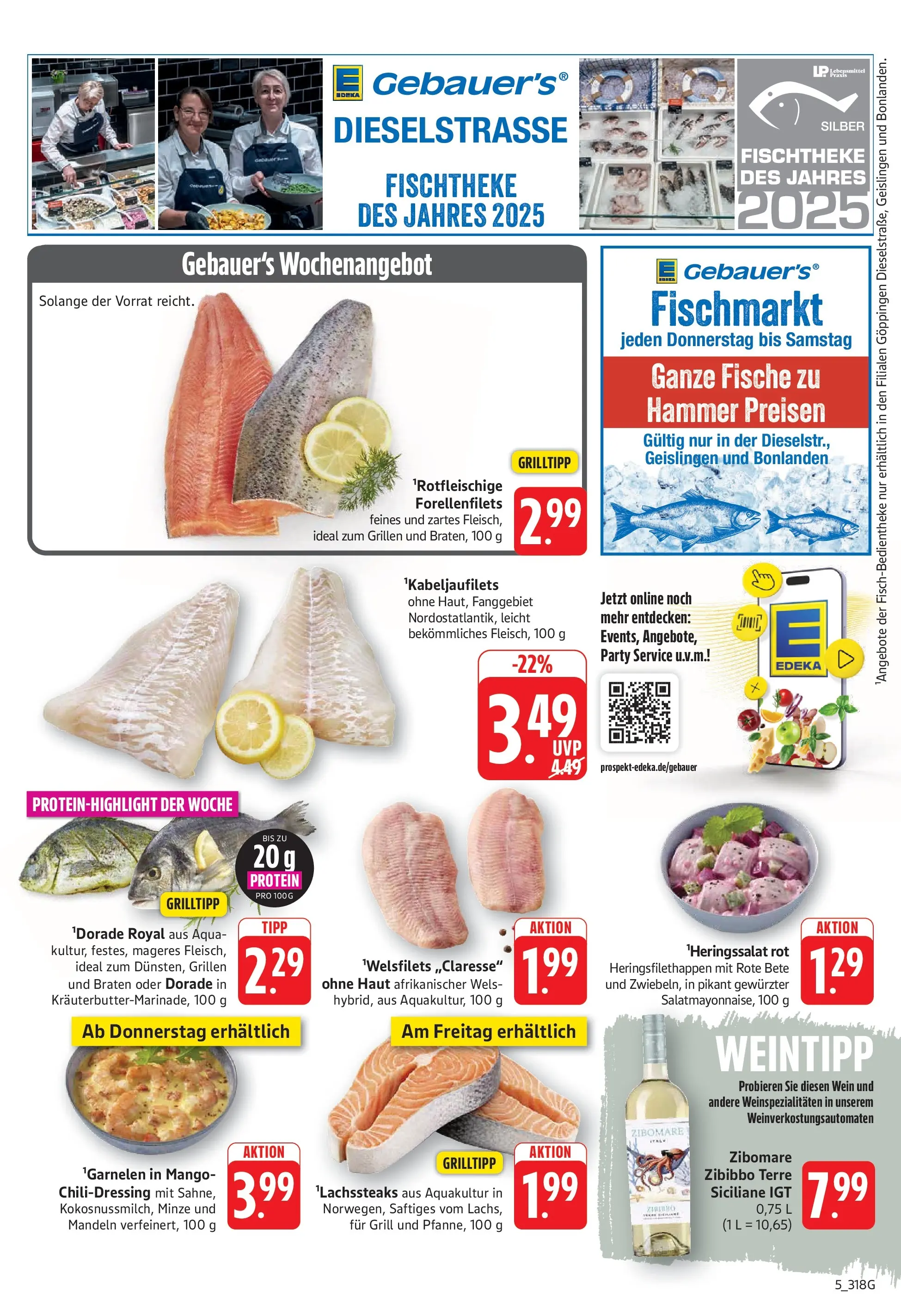 Edeka Prospekt Eislingen (ab 03.08.2026) » Angebote Online | Seite: 5 | Produkte: Dorade, Grill, Mandeln, Wein