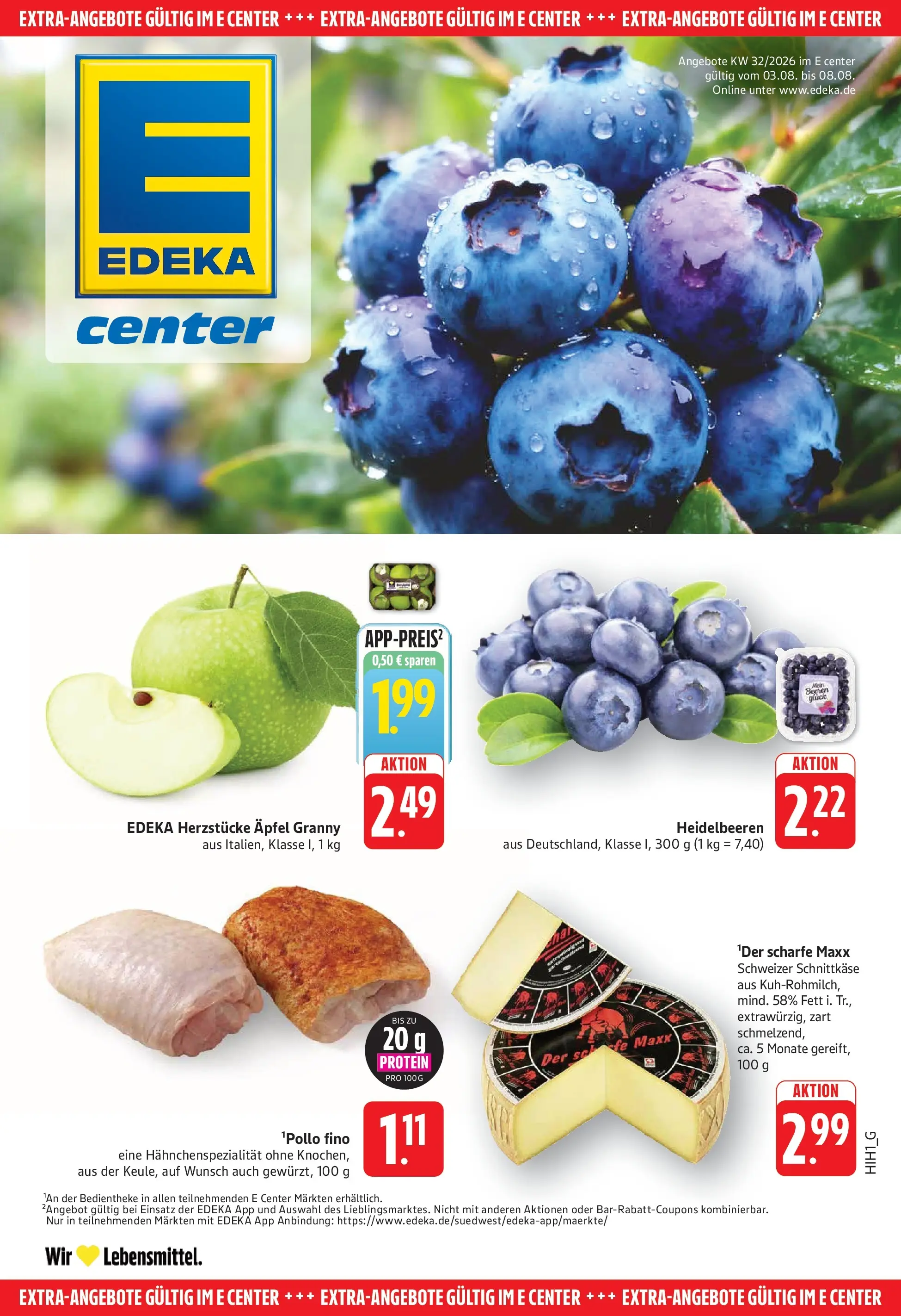 Edeka Prospekt Eislingen (ab 03.08.2026) » Angebote Online | Seite: 21 | Produkte: Äpfel, Heidelbeeren