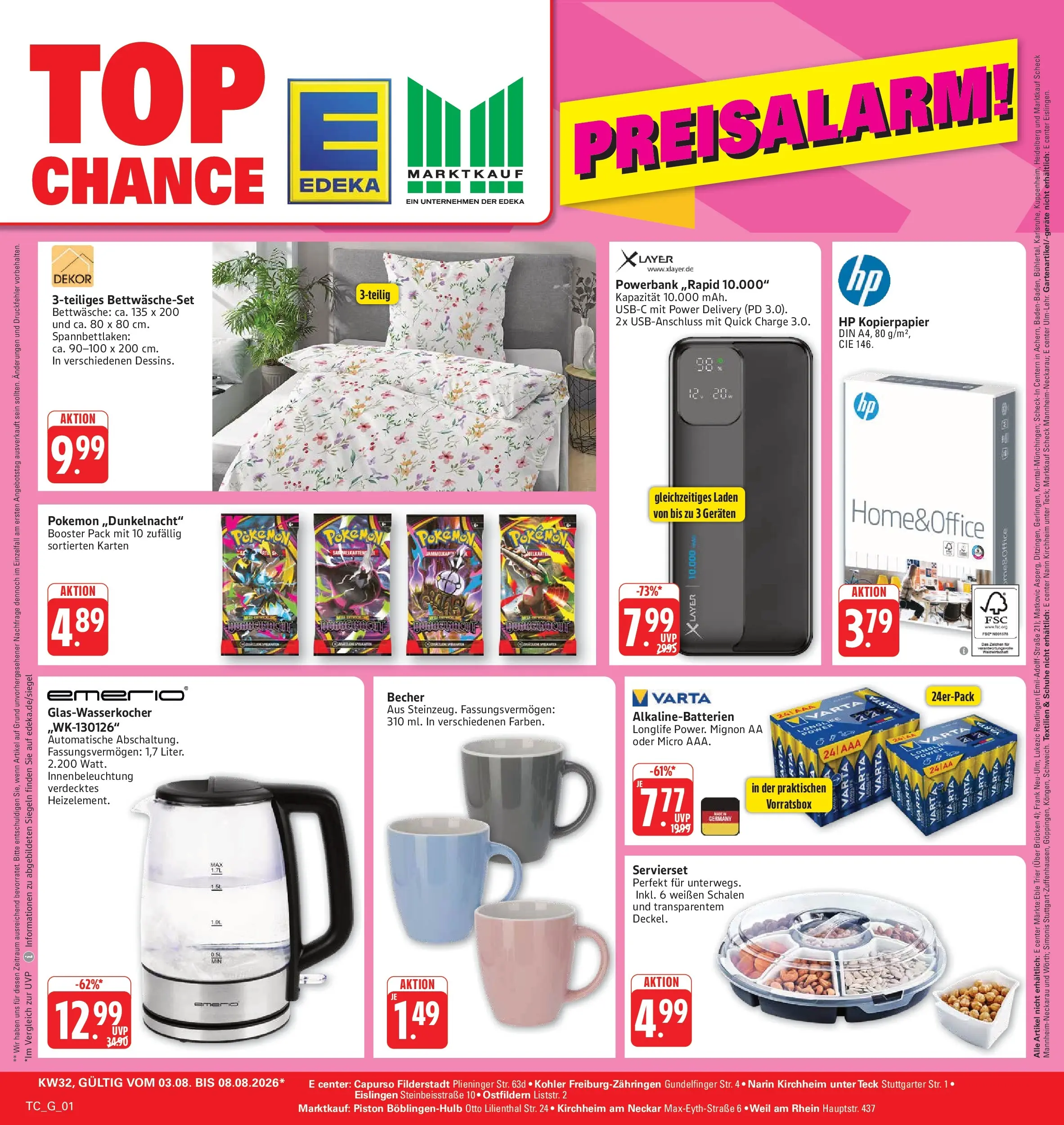 Edeka Prospekt Eislingen (ab 03.08.2026) » Angebote Online | Seite: 29 | Produkte: HP, Bettwäsche, Powerbank