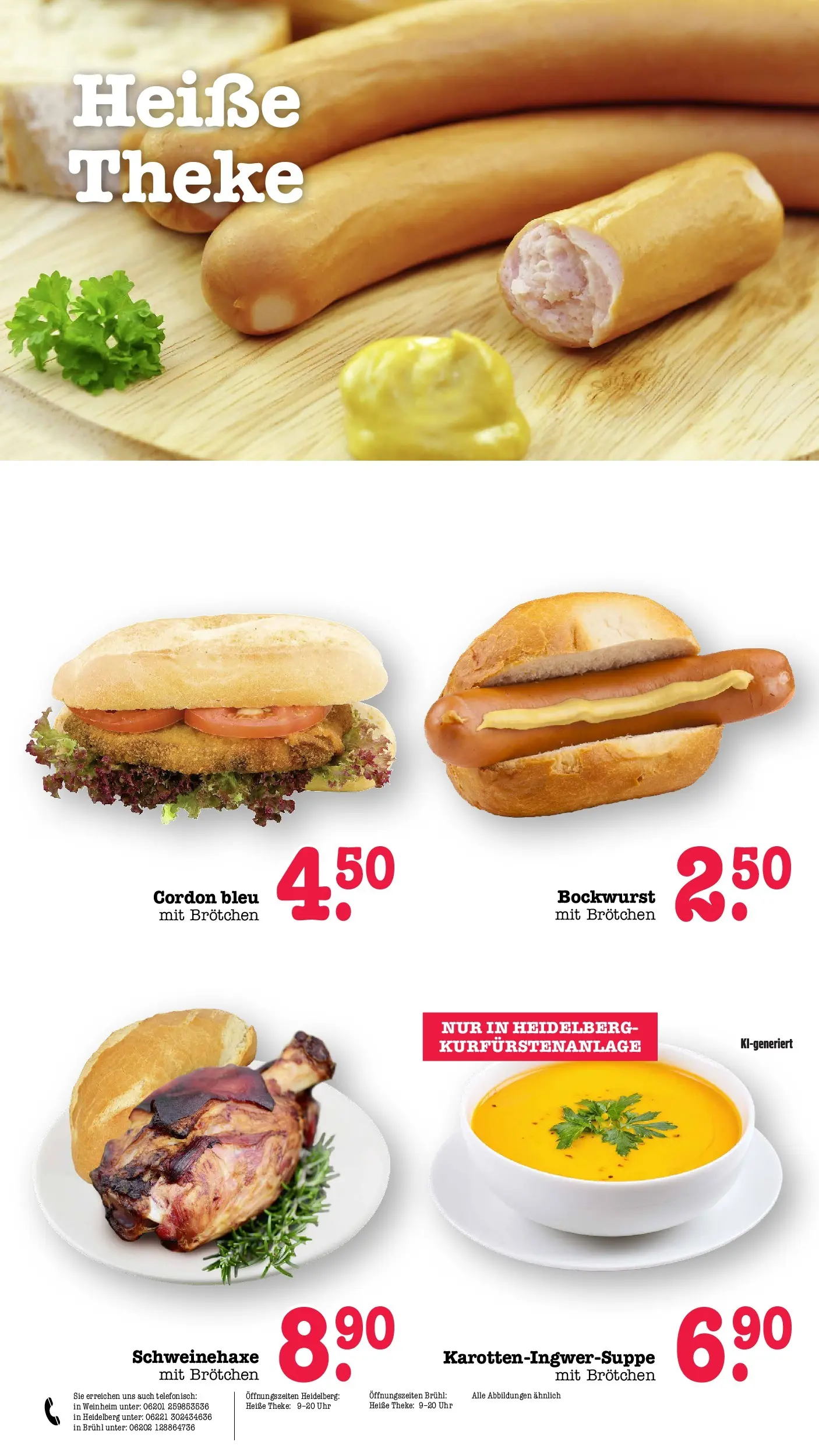 Edeka Prospekt Heidelberg (ab 03.08.2026) » Angebote Online | Seite: 13 | Produkte: Bockwurst, Theke, Uhr