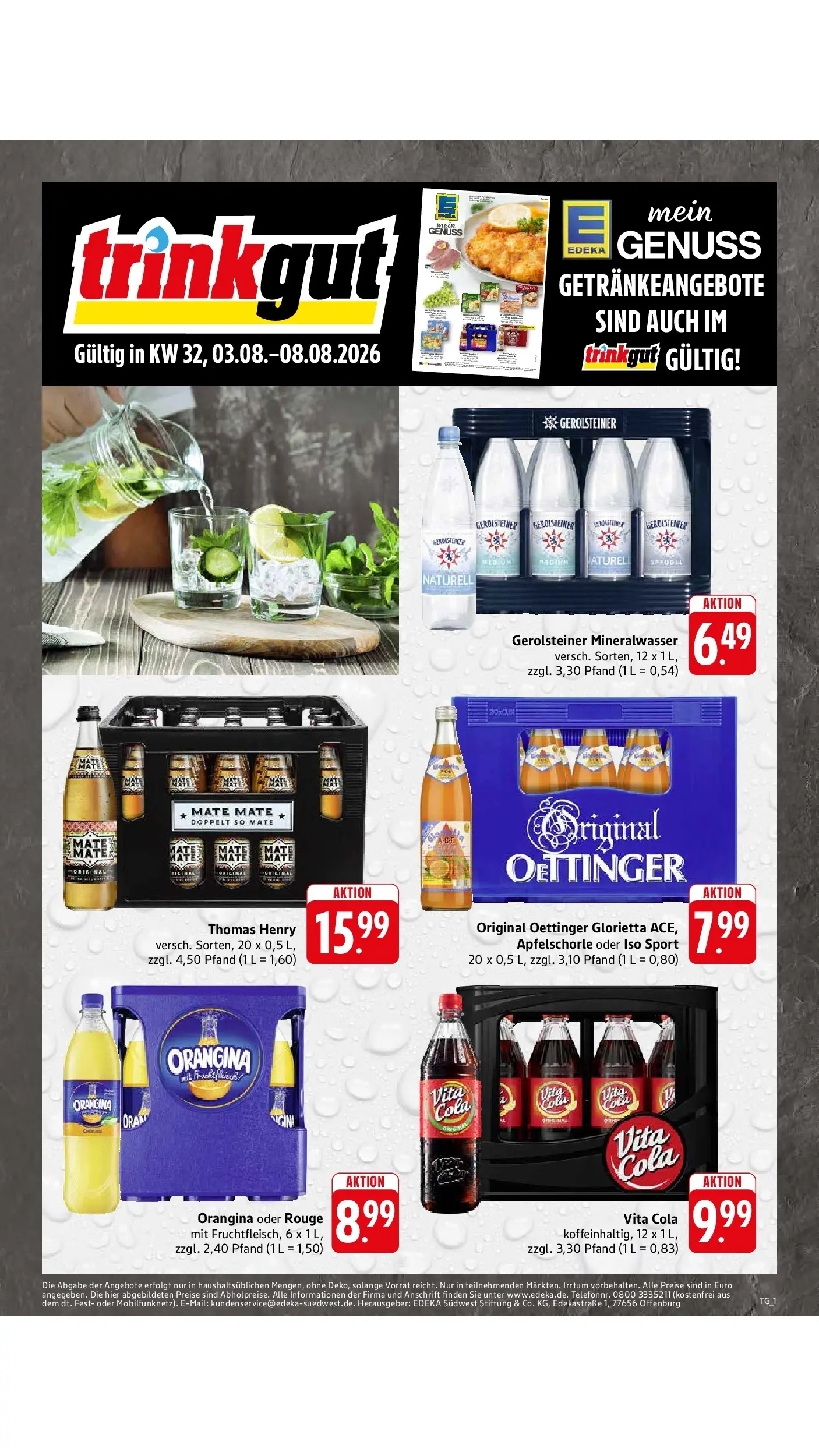 Edeka Prospekt Groß-Gerau (ab 03.08.2026) » Angebote Online | Seite: 58 | Produkte: Cola, Oettinger, Vita cola, Gerolsteiner