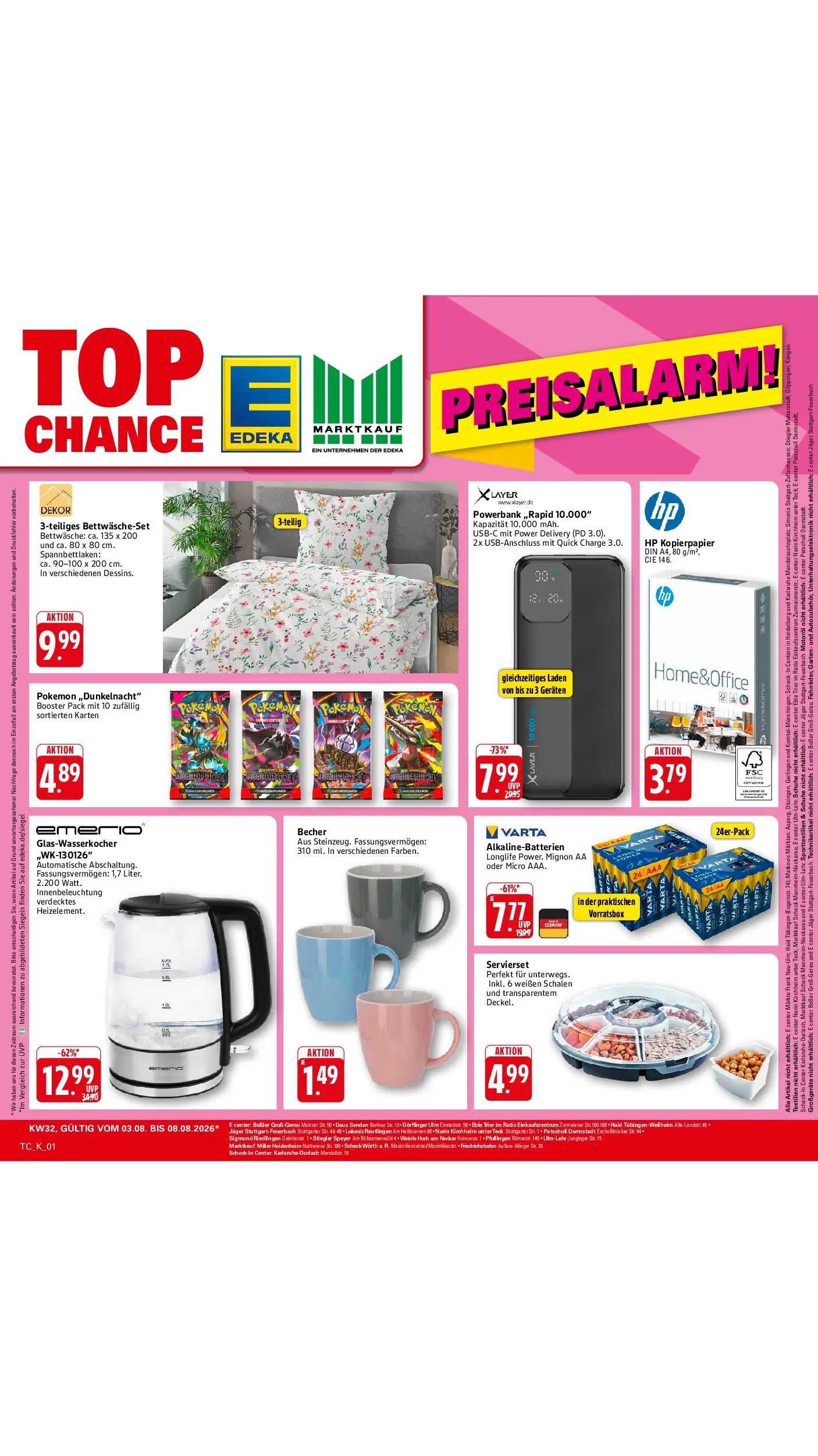 Edeka Prospekt Speyer (ab 03.08.2026) » Angebote Online | Seite: 50 | Produkte: HP, Bettwäsche, Powerbank
