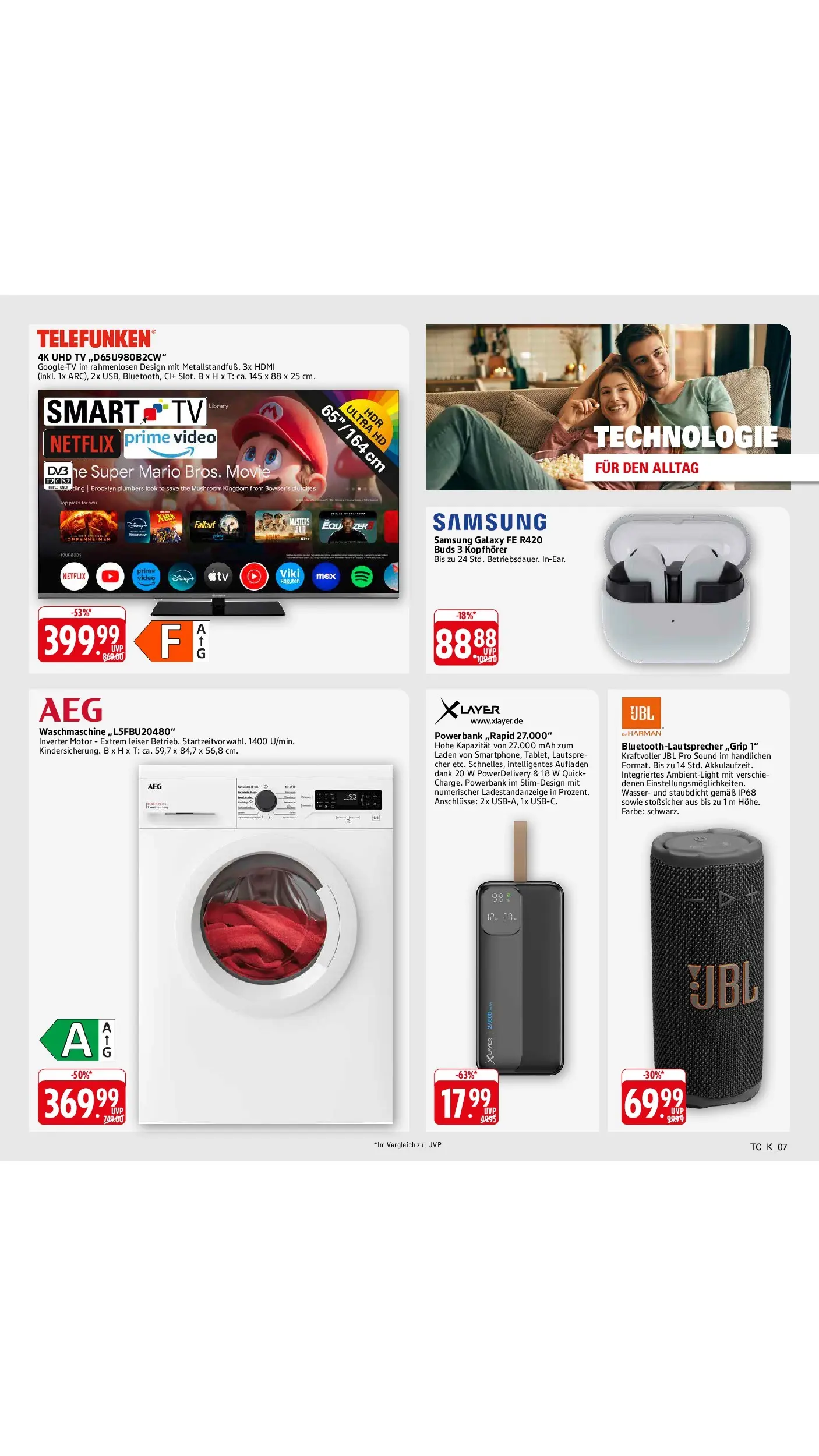 Edeka Prospekt Speyer (ab 03.08.2026) » Angebote Online | Seite: 56 | Produkte: Waschmaschine, Samsung, Powerbank, Video