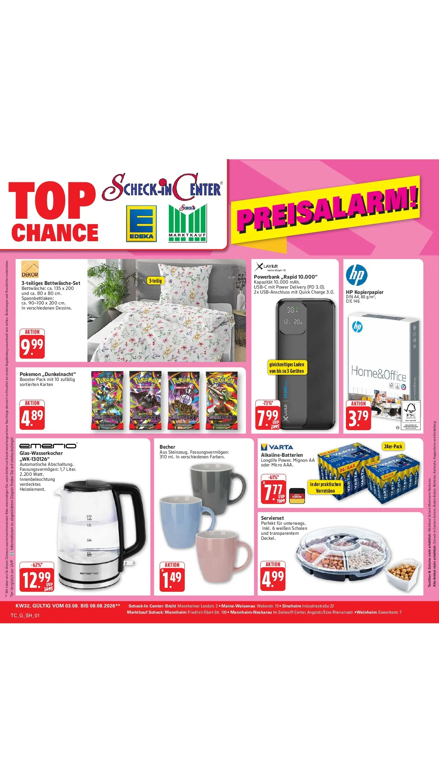Edeka Prospekt Mainz-Weisenau (ab 03.08.2026) » Angebote Online | Seite: 66 | Produkte: HP, Bettwäsche, Powerbank